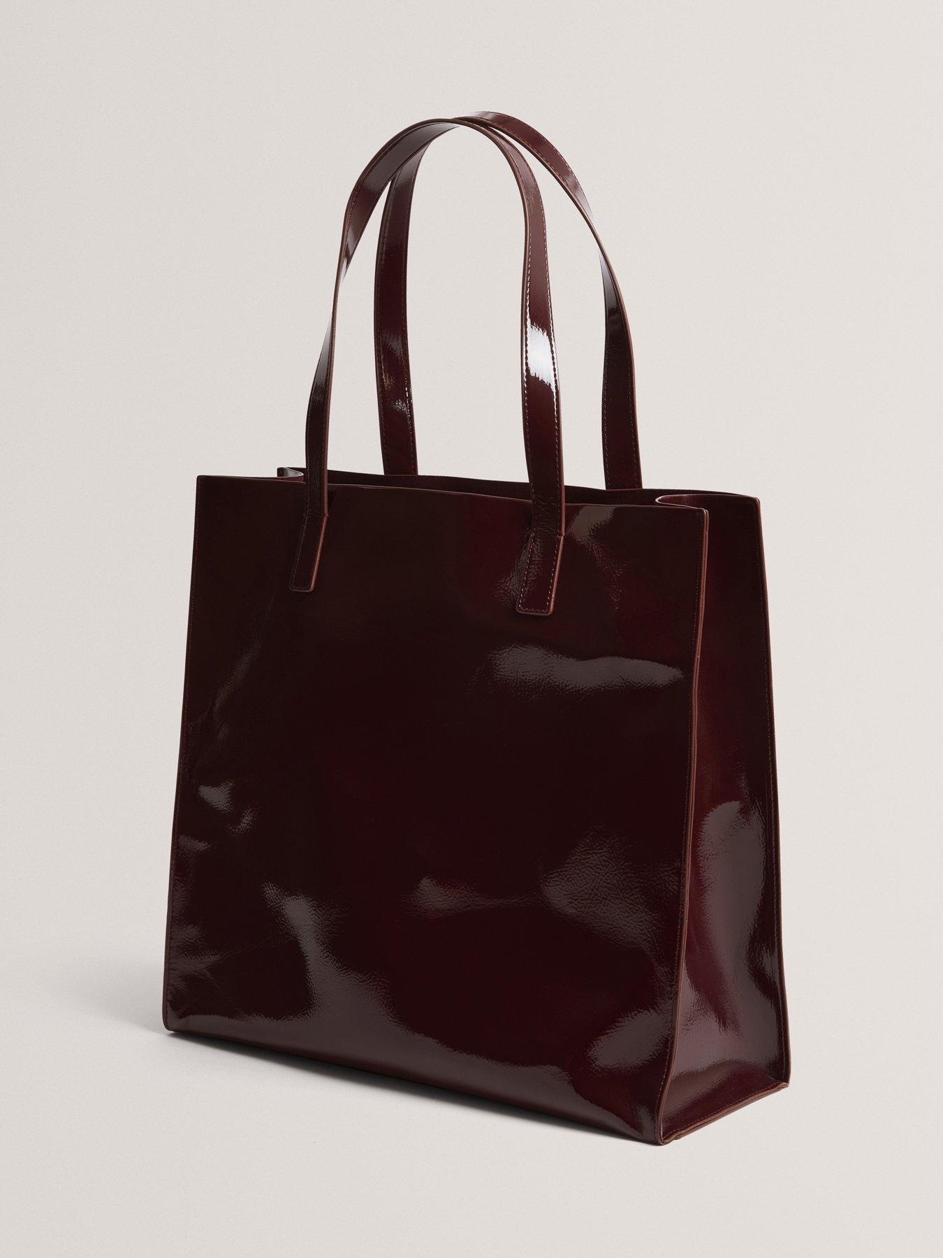  image of ted-baker-rose-detail-crinkle-large-tote-bag-red