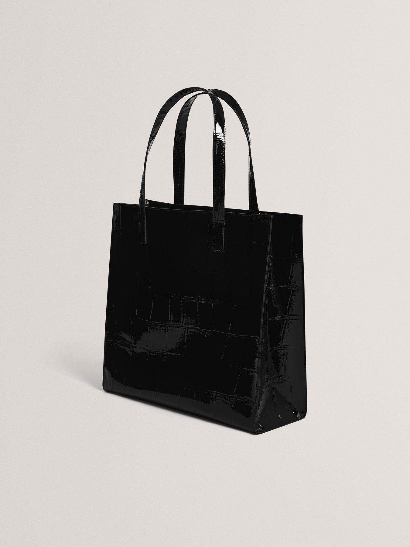 Image 3 of 5 of Ted Baker Croc Effect Large Icon Bag - Black