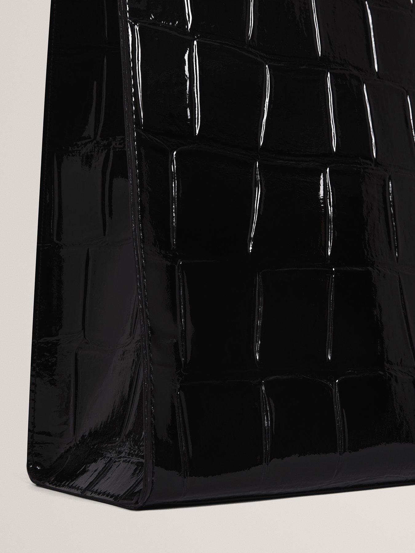 Image 5 of 5 of Ted Baker Croc Effect Large Icon Bag - Black