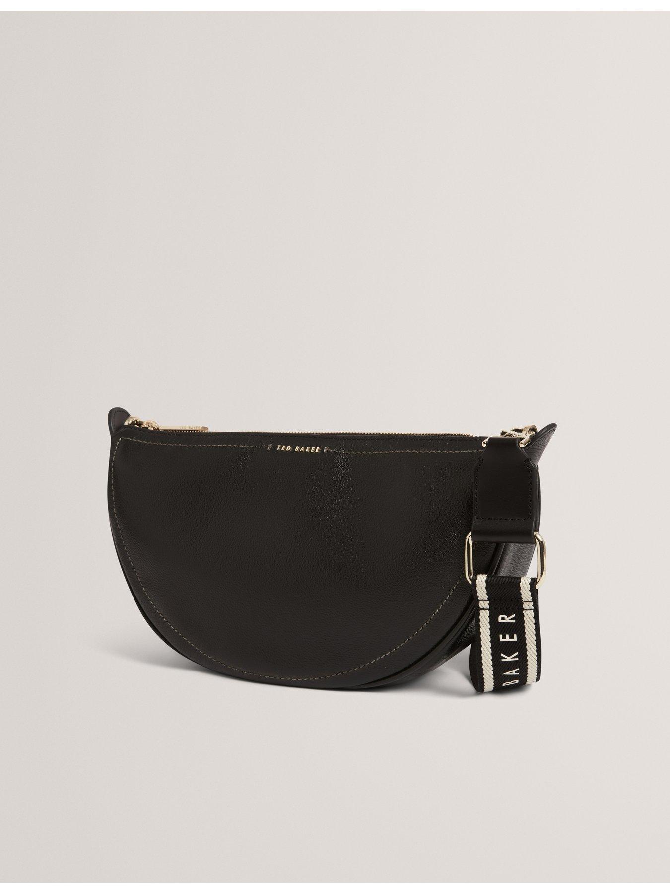 Image 4 of 5 of Ted Baker Webbing Leather Half Moon Crossbody Bag