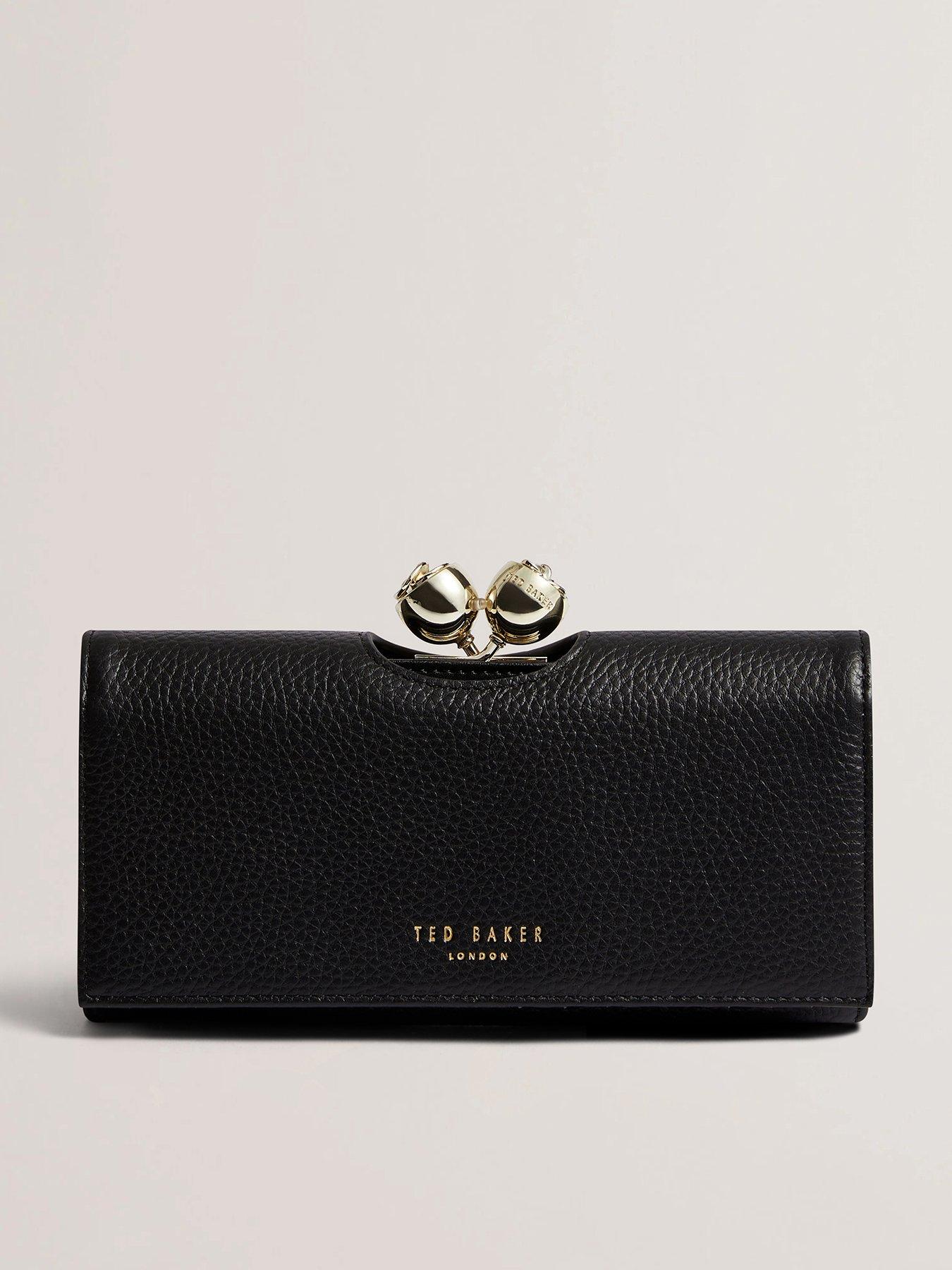 undefined Rose Detail Leather Large Bobble Purse - Black