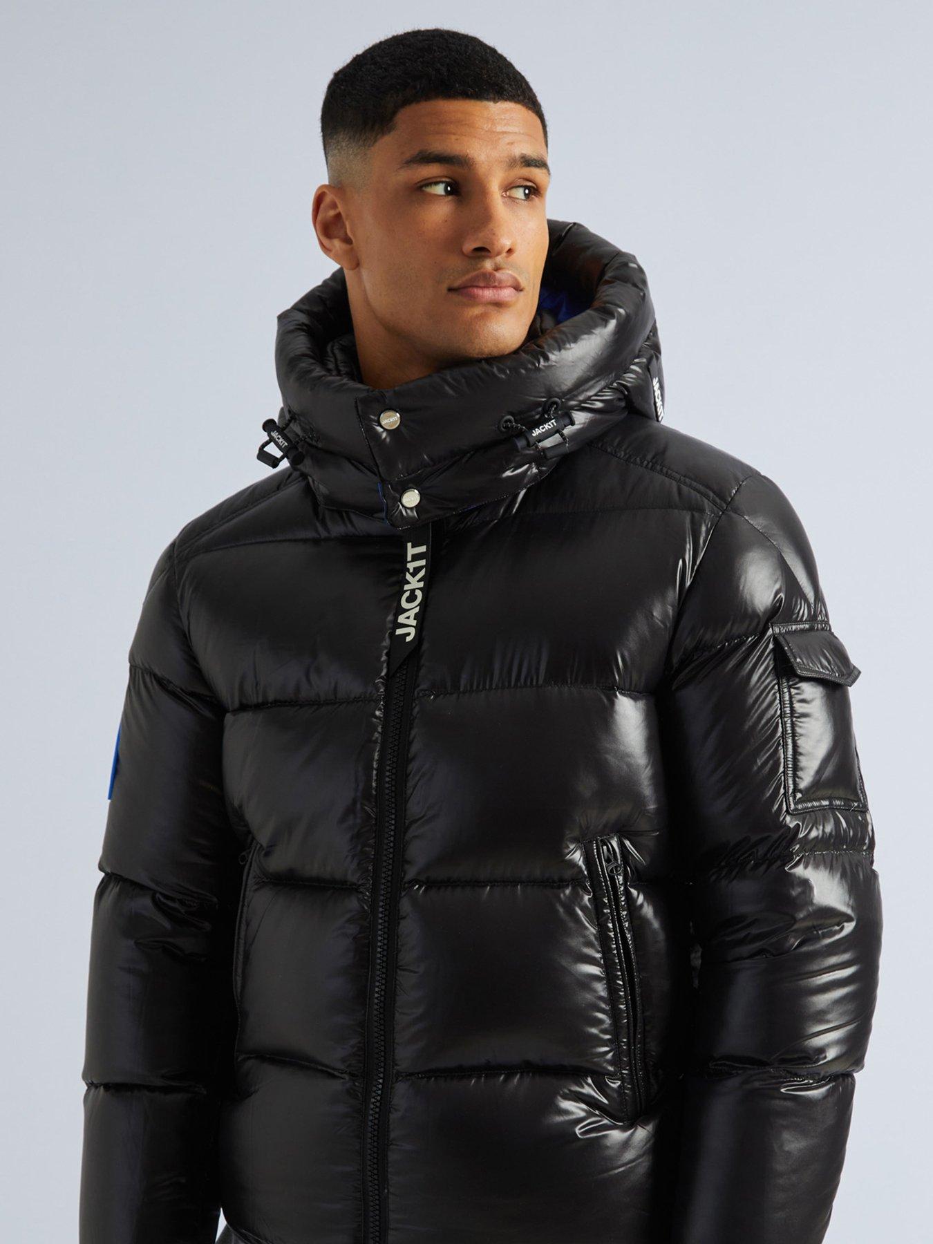 front image of jack1t-ez-slick-padded-jacket-with-detachable-hood-black