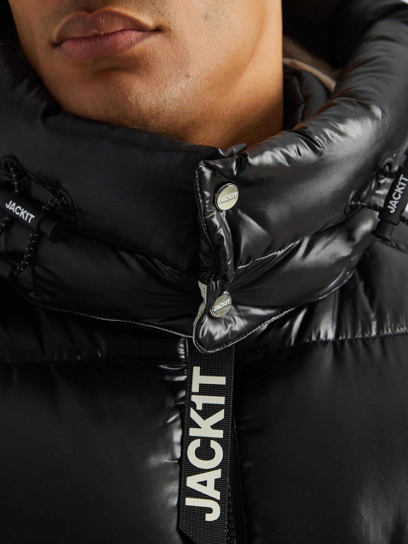  image of jack1t-ez-slick-padded-jacket-with-detachable-hood-black