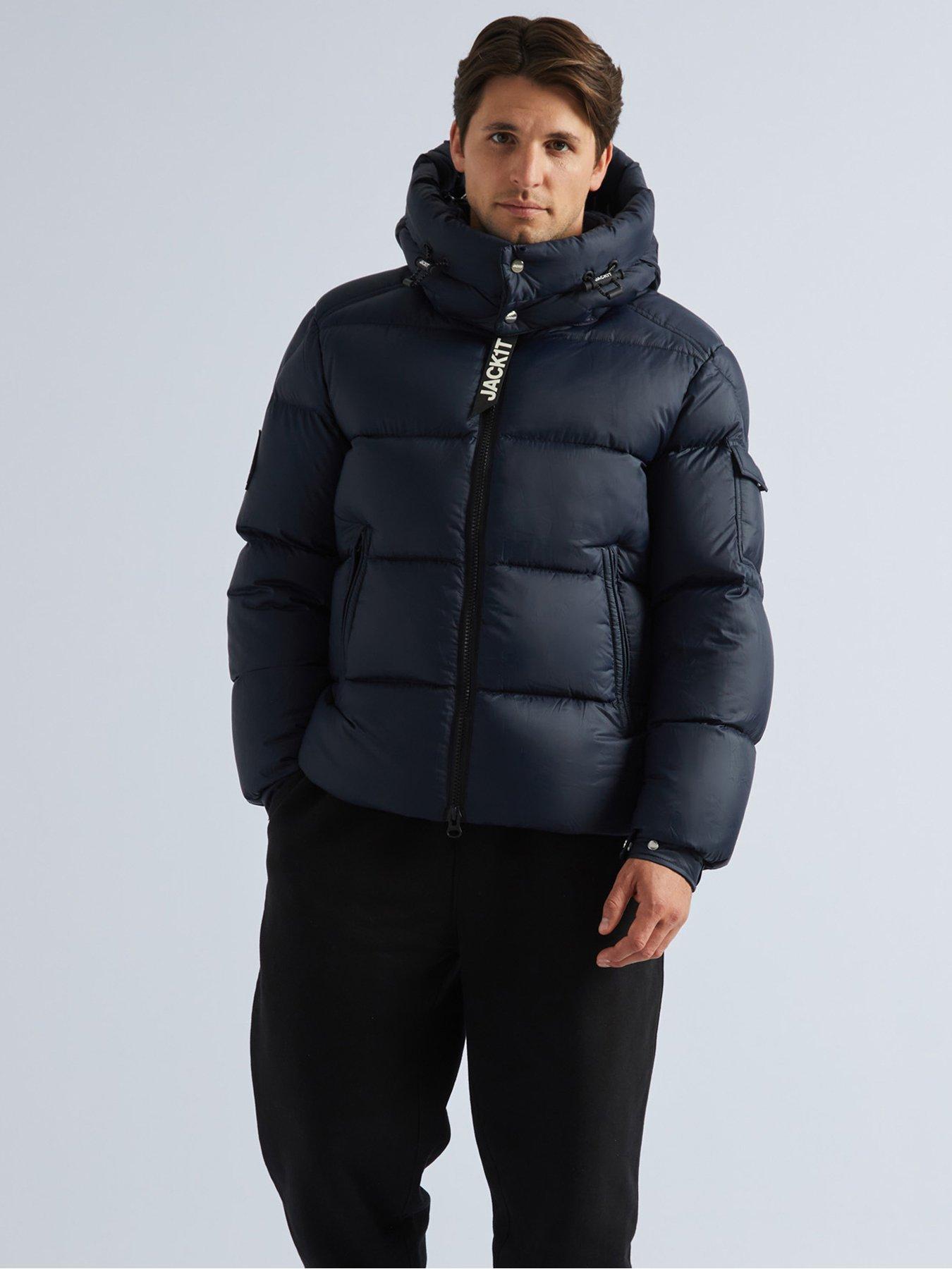 Image 3 of 6 of Jack1t Ez Dry Hood Padded Jacket With Detachable Hood - Navy