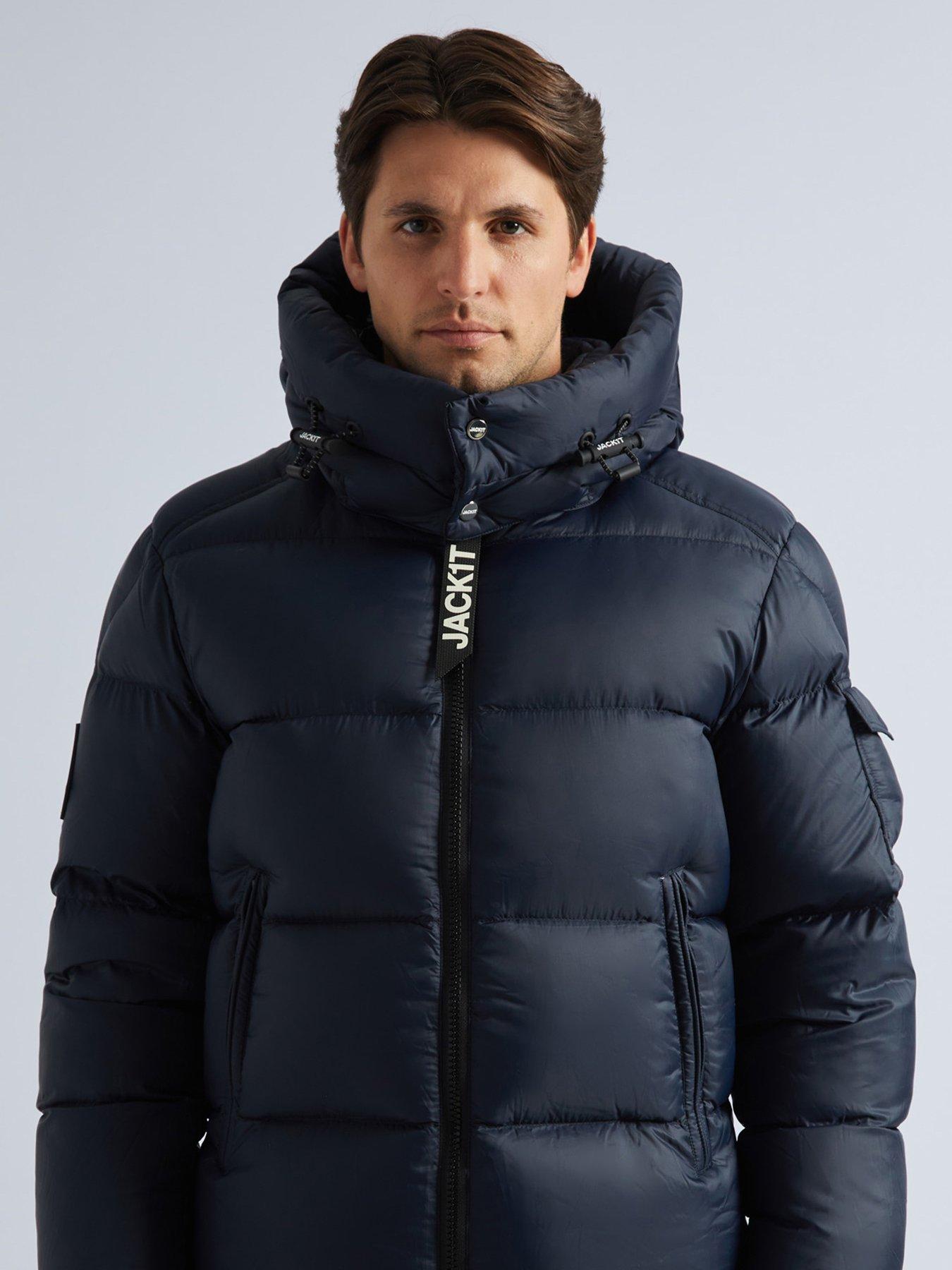 Image 4 of 6 of Jack1t Ez Dry Hood Padded Jacket With Detachable Hood - Navy