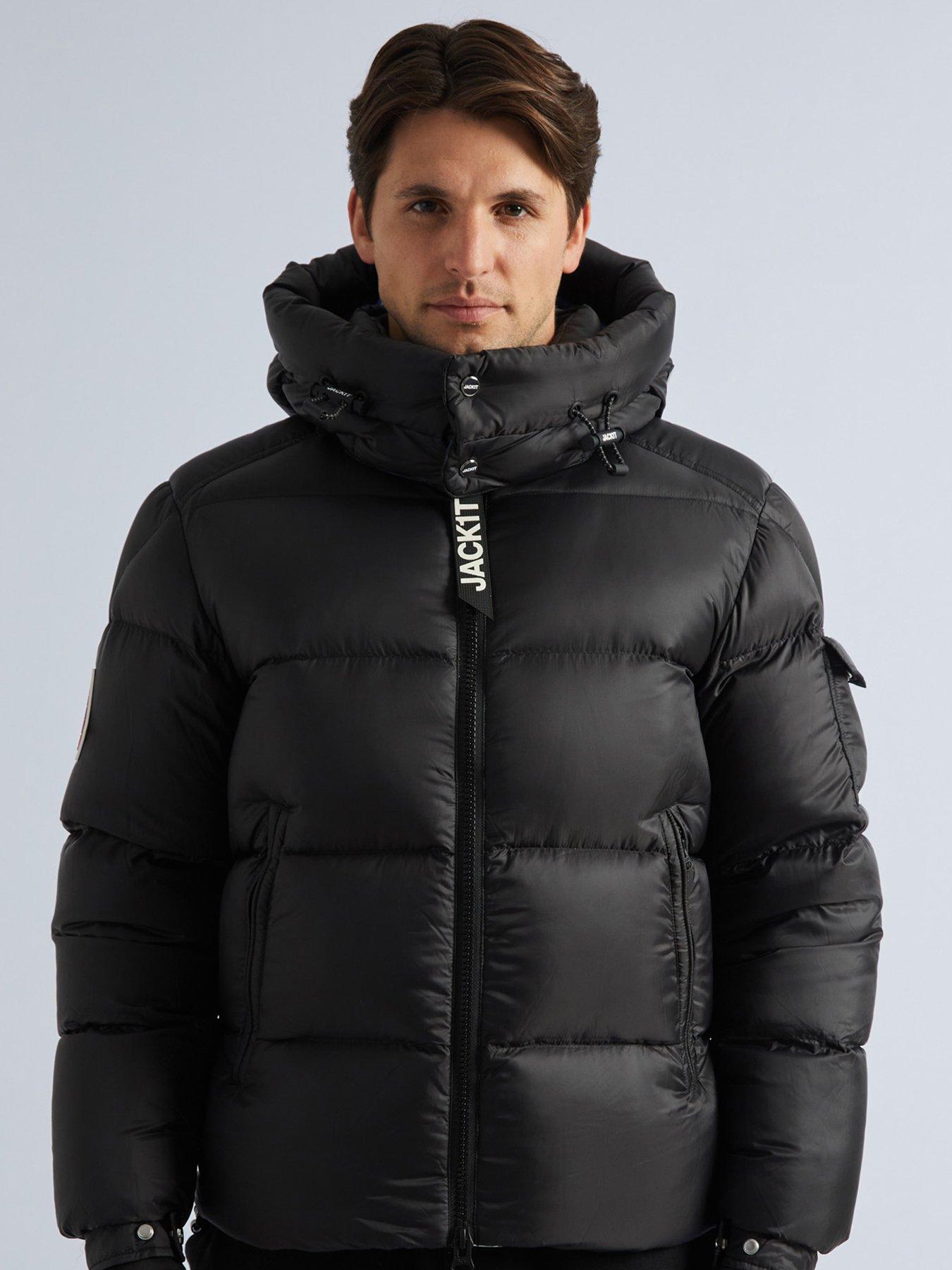  image of jack1t-ez-dry-hood-padded-jacket-with-detachable-hood-black