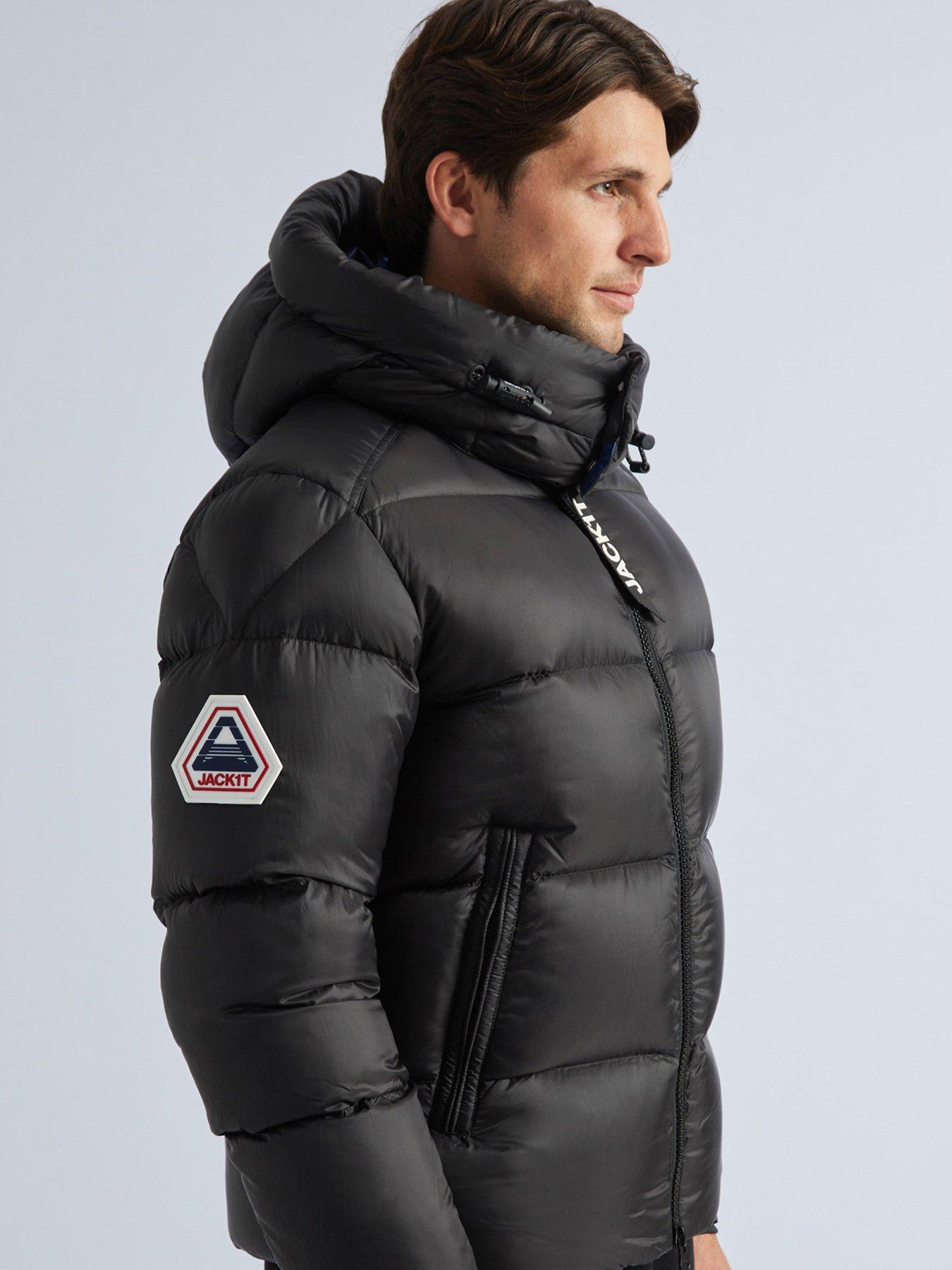  image of jack1t-ez-dry-hood-padded-jacket-with-detachable-hood-black