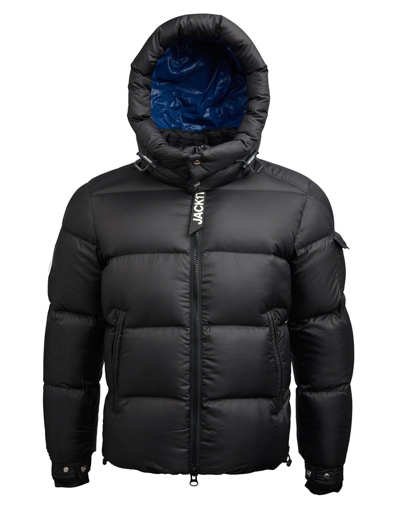 image of jack1t-ez-dry-hood-padded-jacket-with-detachable-hood-black