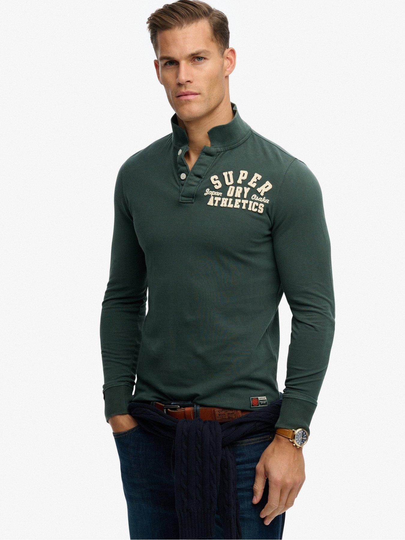 image of superdry-vintage-athletic-long-sleeve-polo-shirt