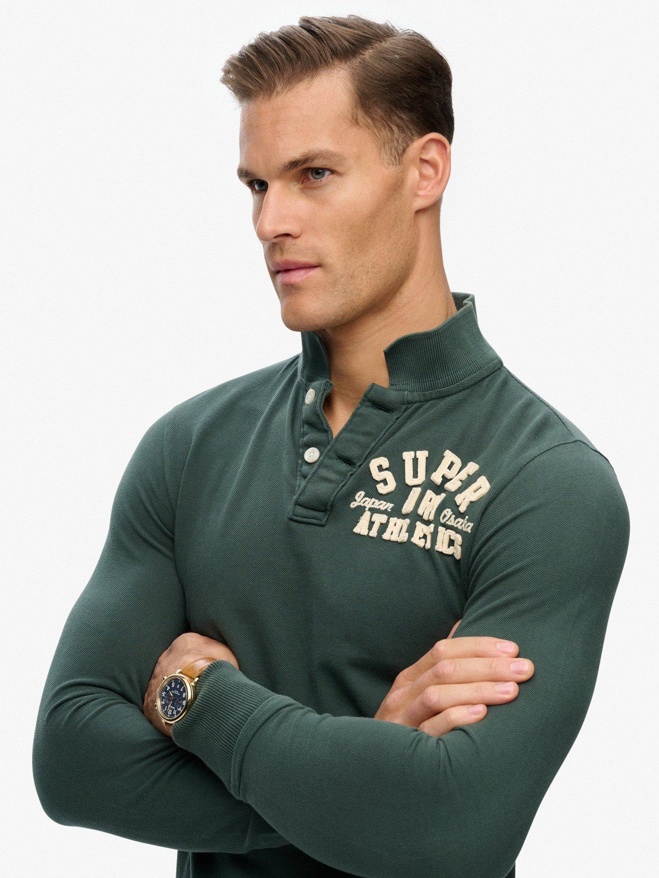  image of superdry-vintage-athletic-long-sleeve-polo-shirt
