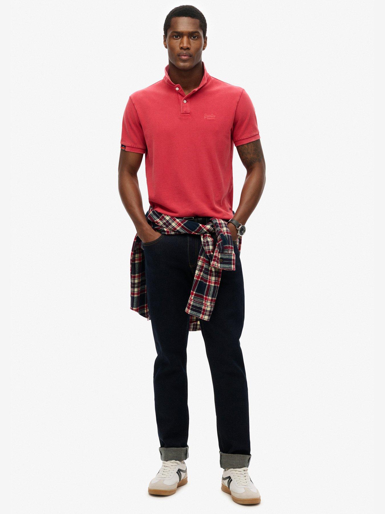 Image 2 of 5 of Superdry Vintage Destroy Polo Shirt - Red