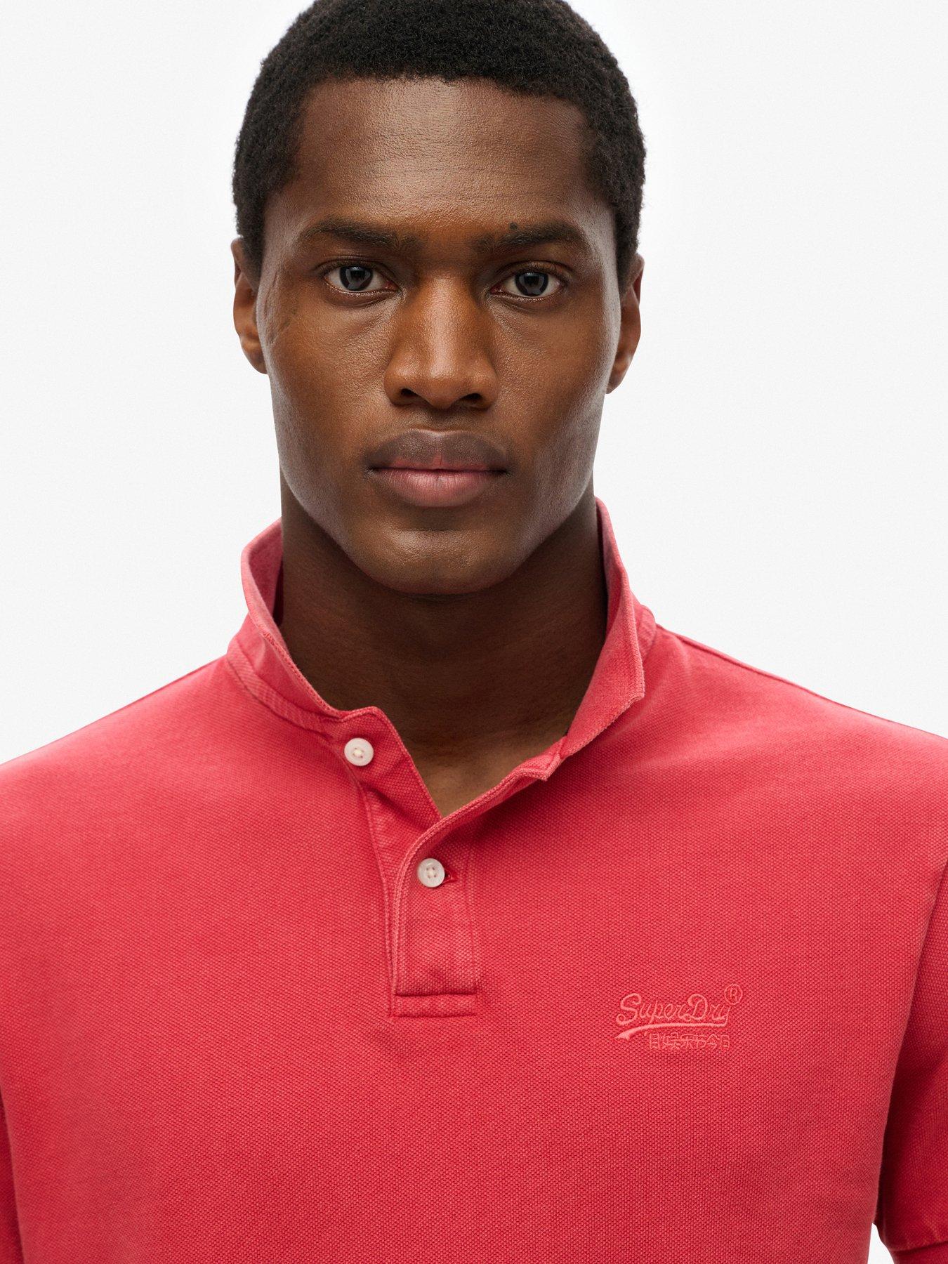 Image 3 of 5 of Superdry Vintage Destroy Polo Shirt - Red