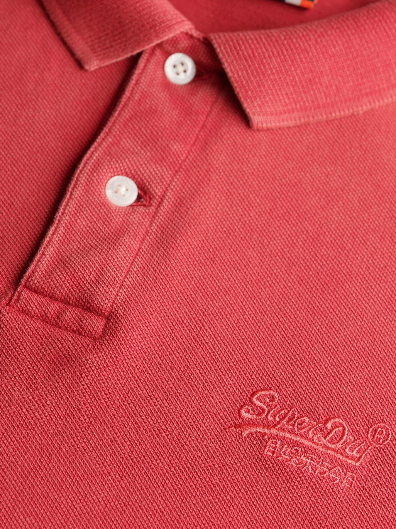 Image 5 of 5 of Superdry Vintage Destroy Polo Shirt - Red