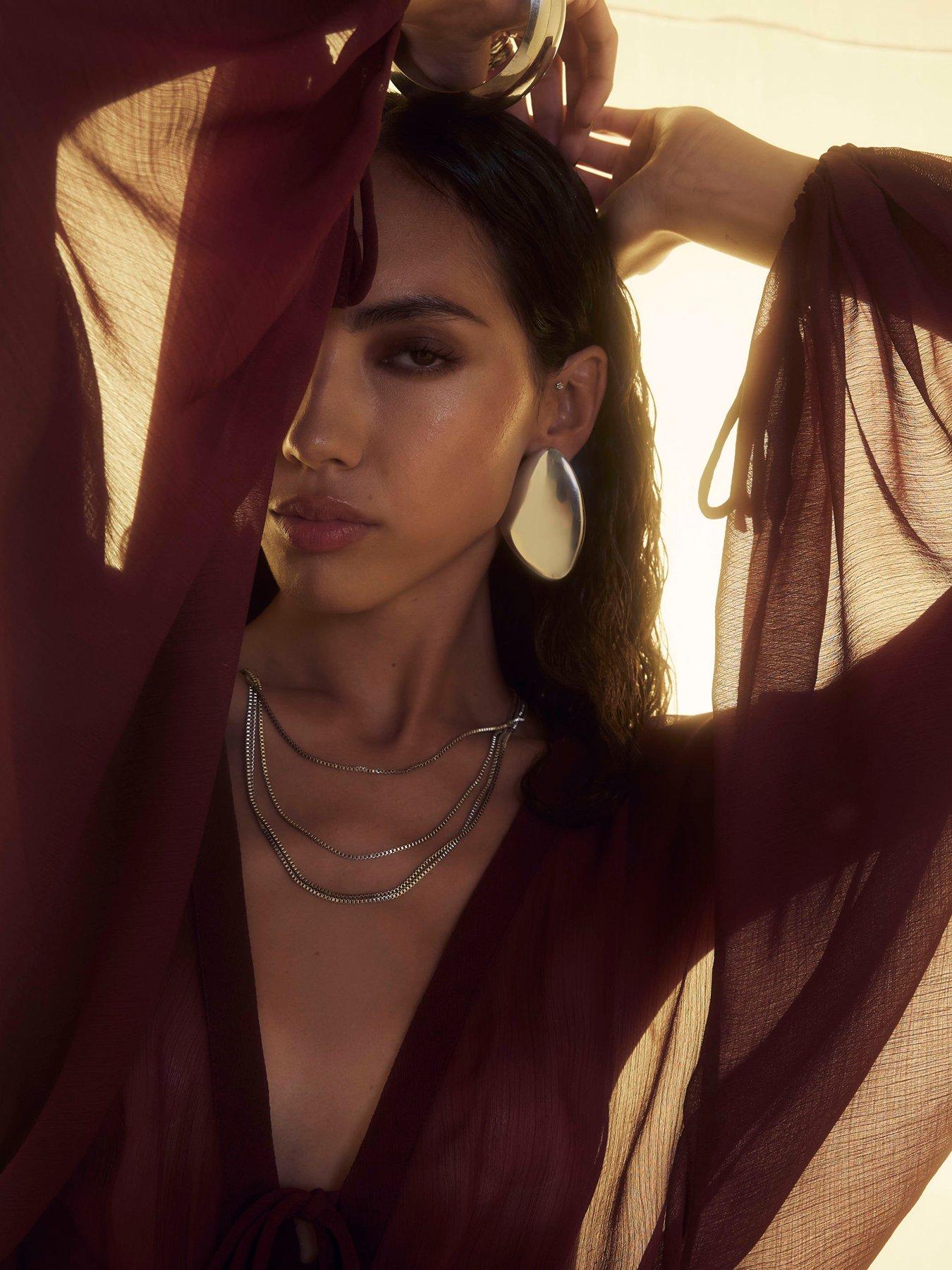 Image 4 of 4 of River Island Long Sleeve Smocked Blouse - Red