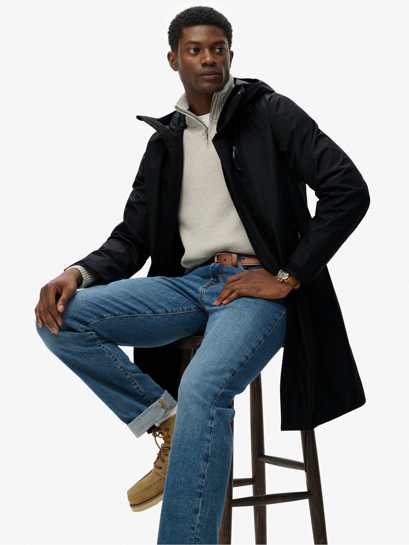  image of superdry-hooded-tech-fishtail-parka-black