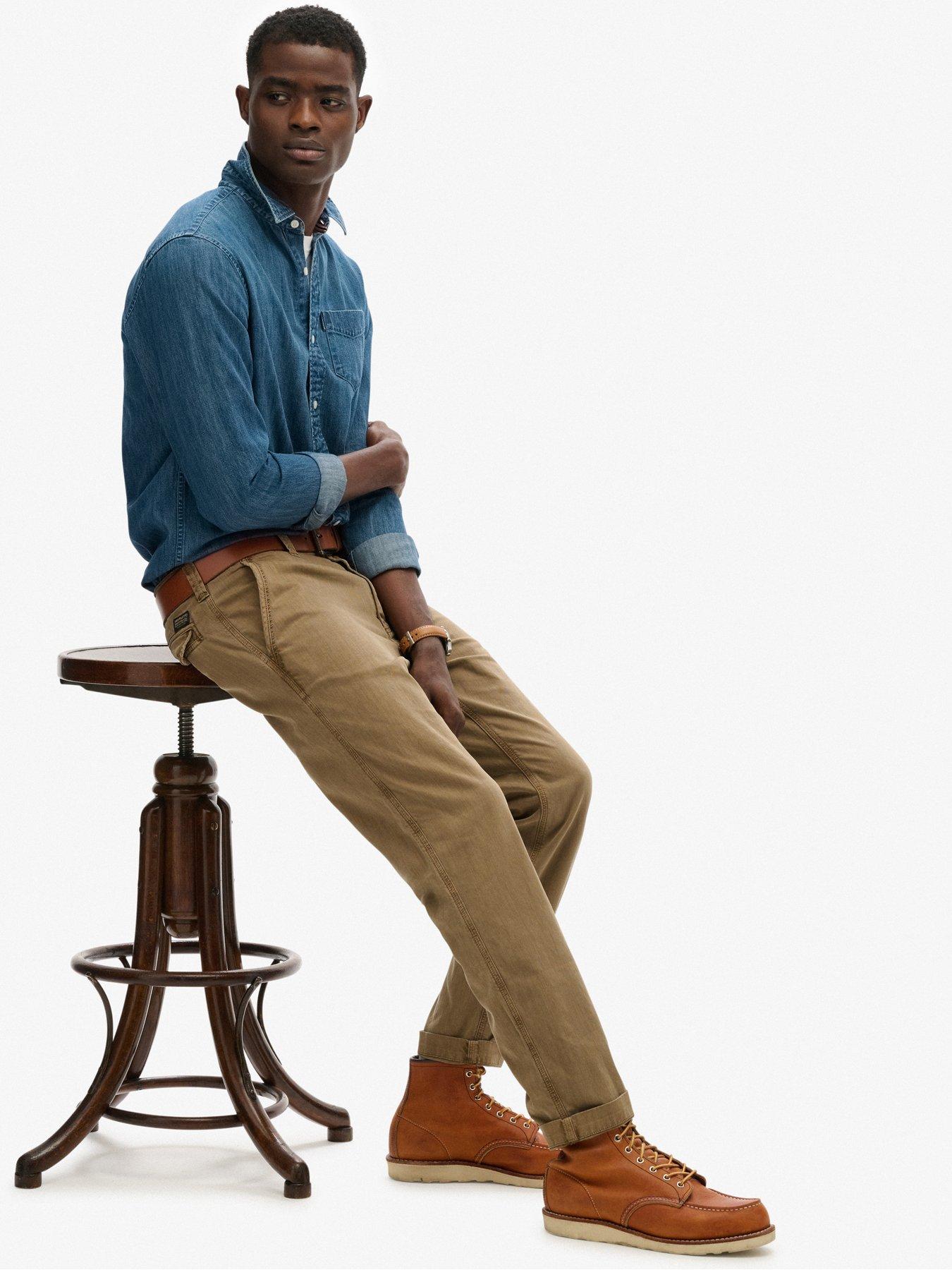  image of superdry-utility-chinos-green