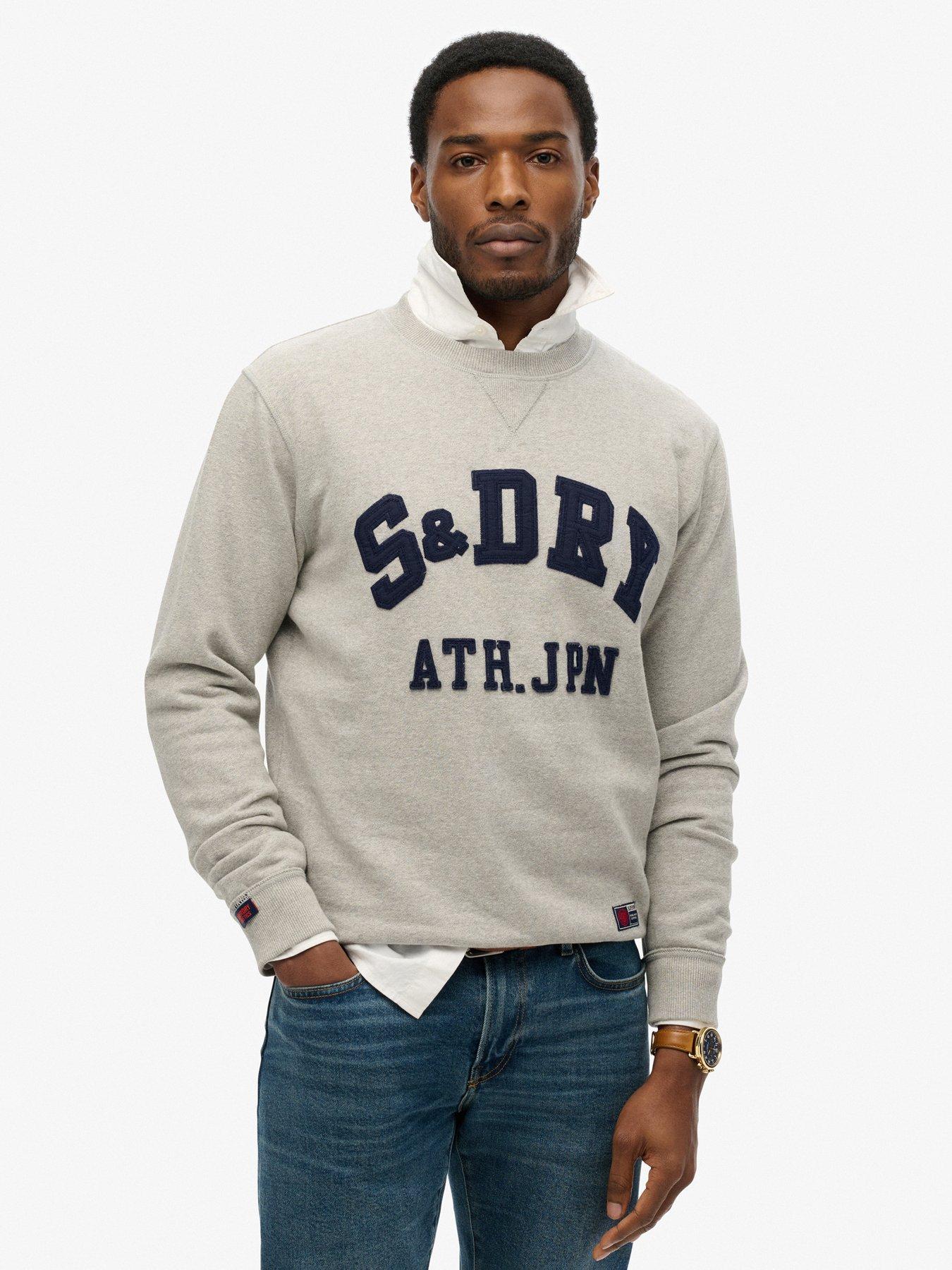  image of superdry-vintage-athletic-crew-sweat-grey