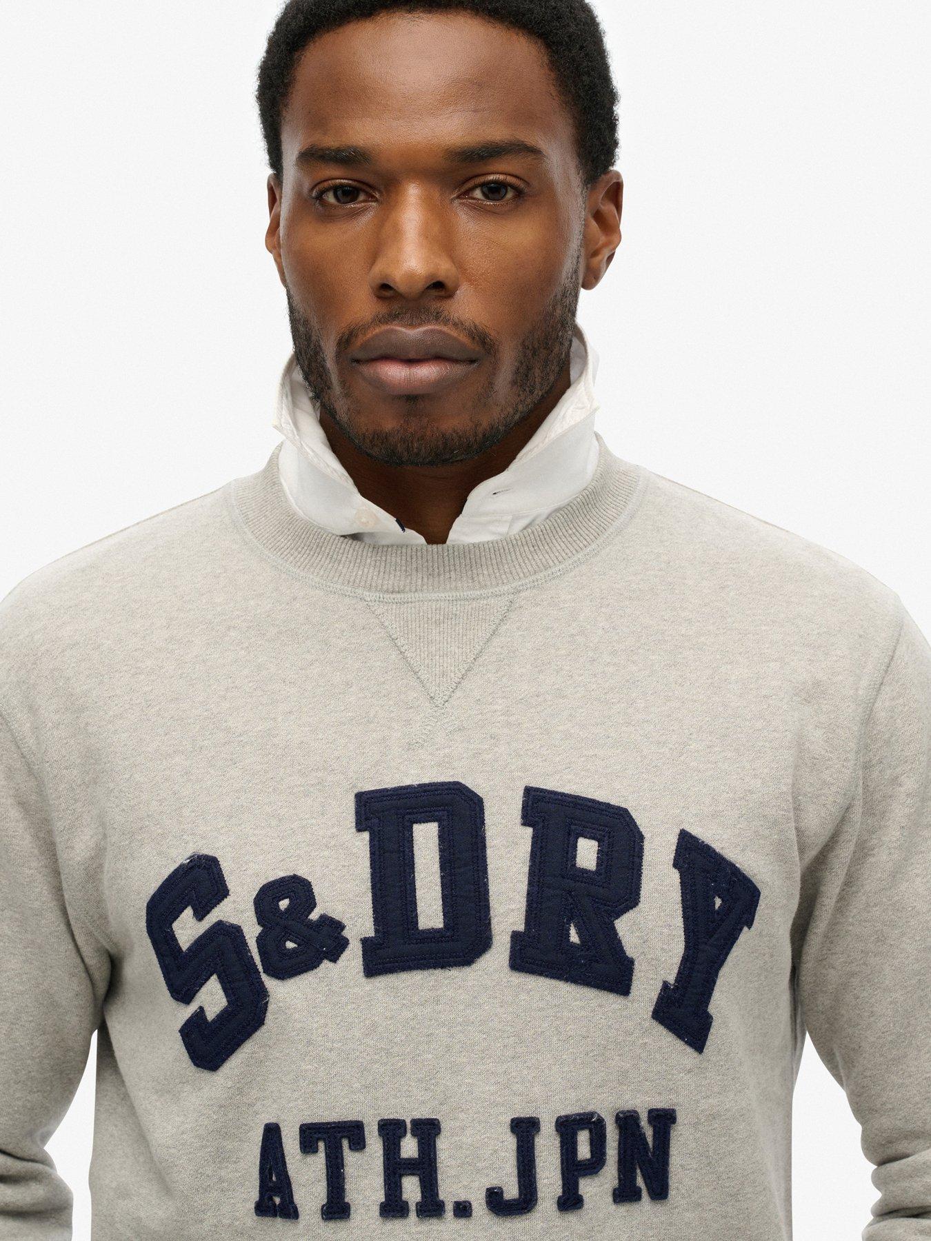  image of superdry-vintage-athletic-crew-sweat-grey