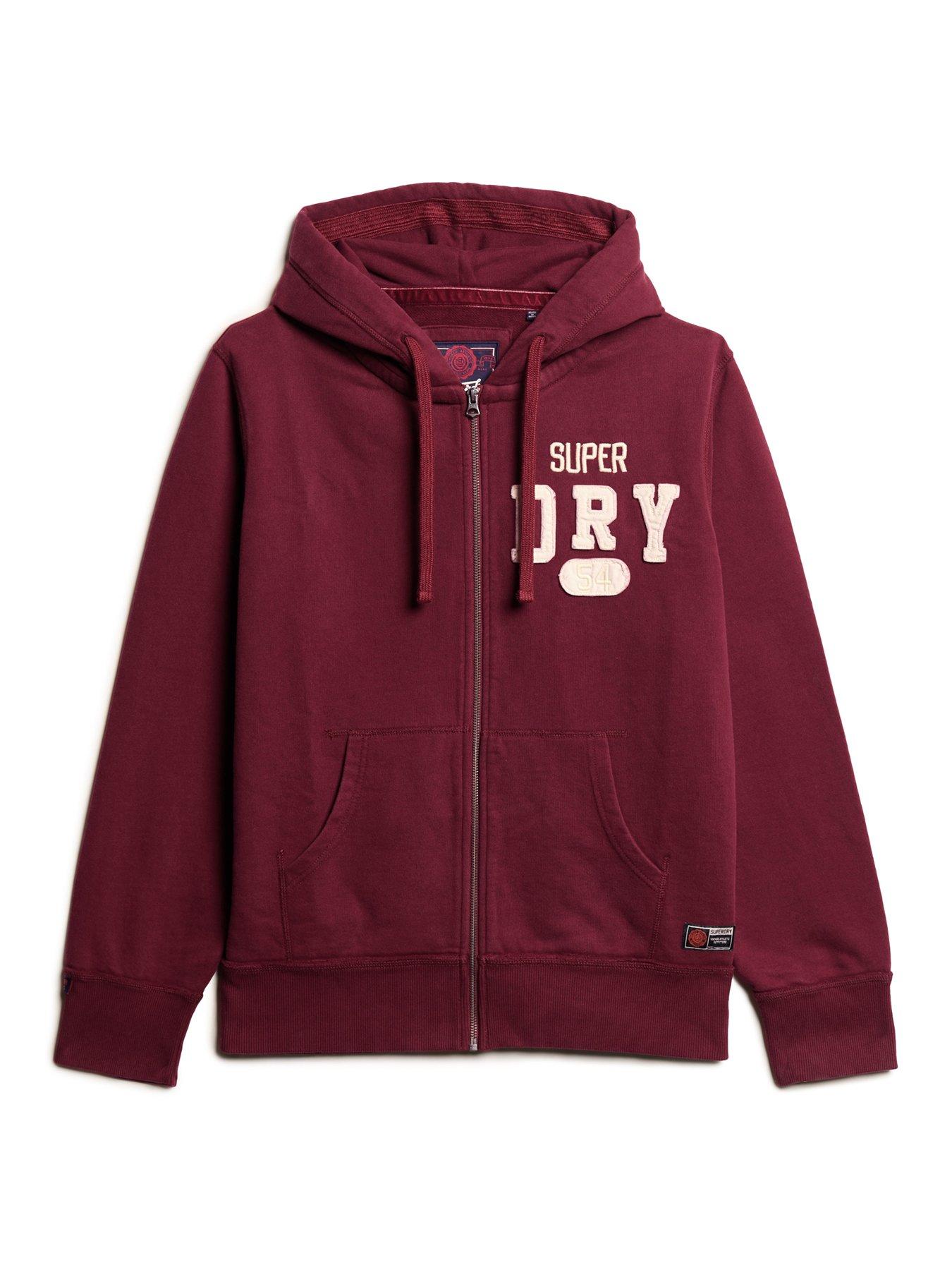  image of superdry-vintage-athletic-zip-hoodie-red