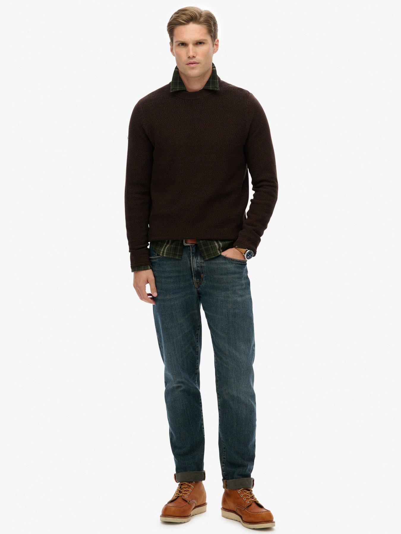  image of superdry-cotton-texture-knitted-jumper