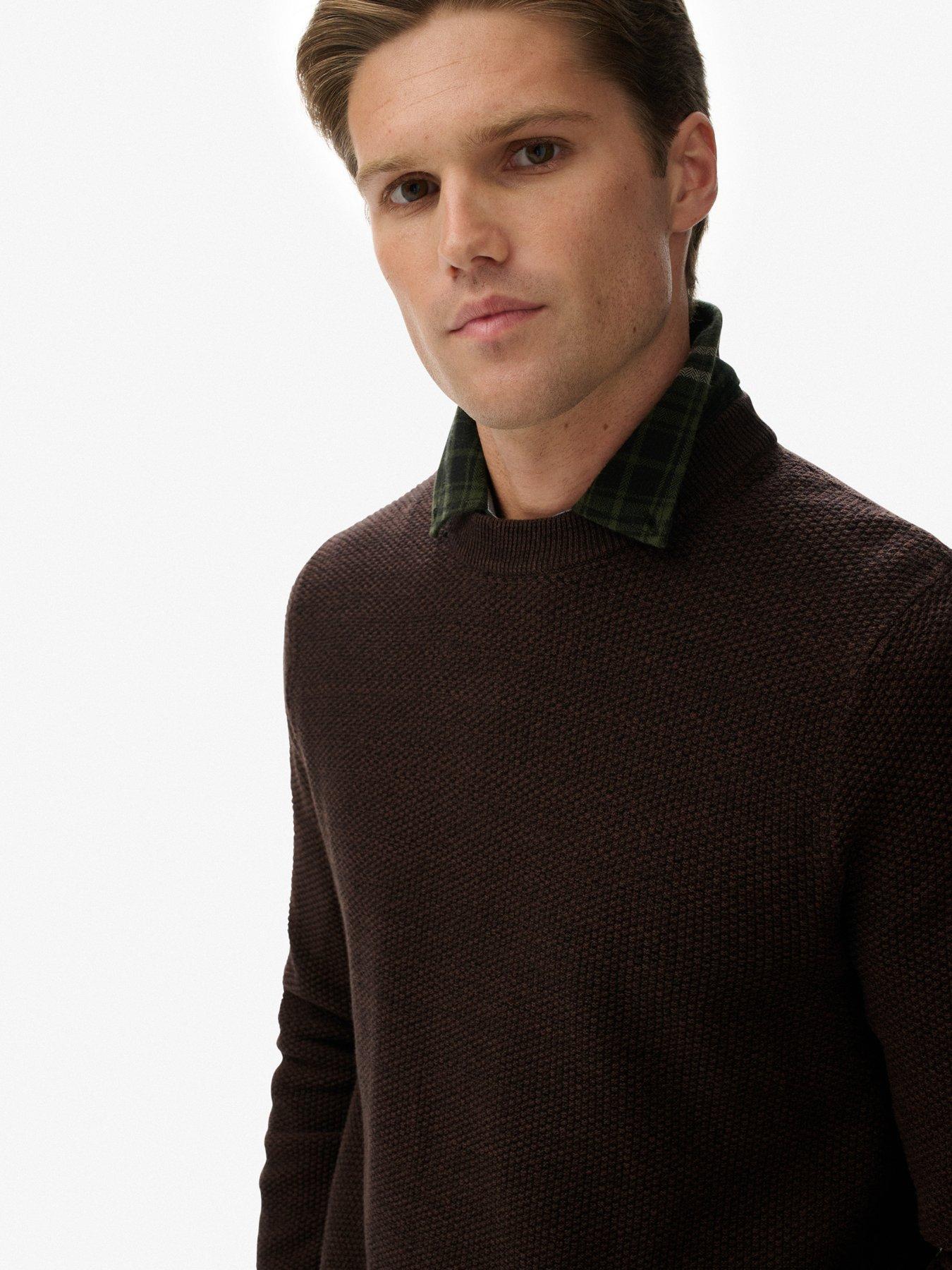  image of superdry-cotton-texture-knitted-jumper