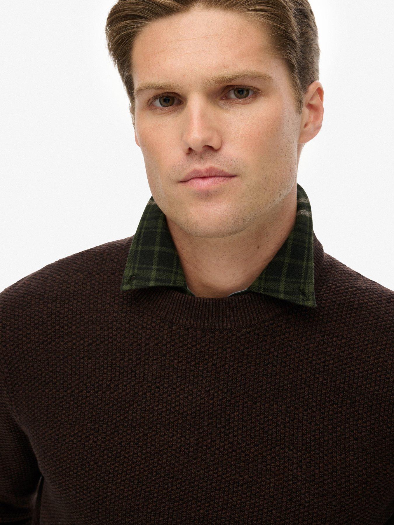  image of superdry-cotton-texture-knitted-jumper