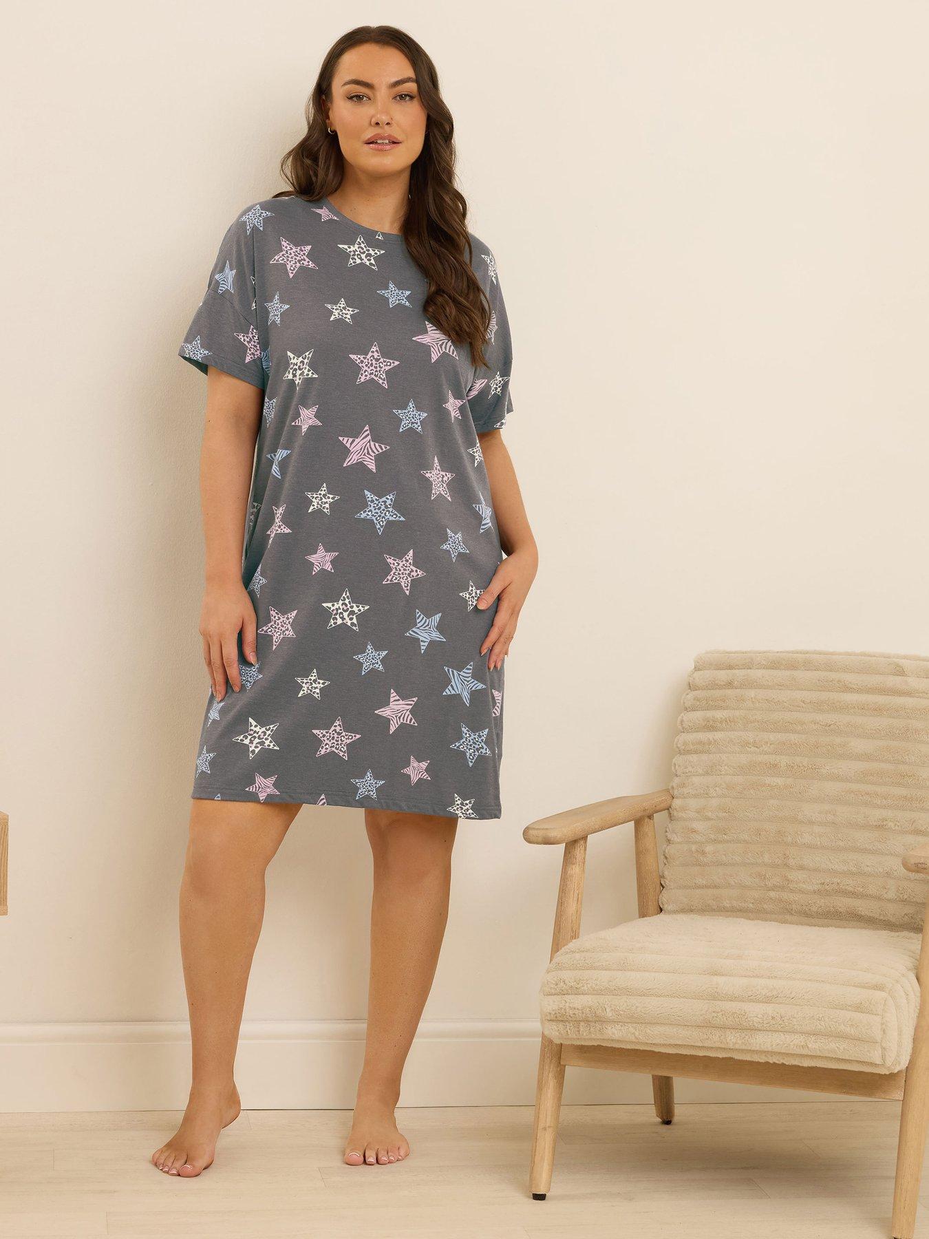 undefined Curve Animal Star Sleep T-shirt - Grey