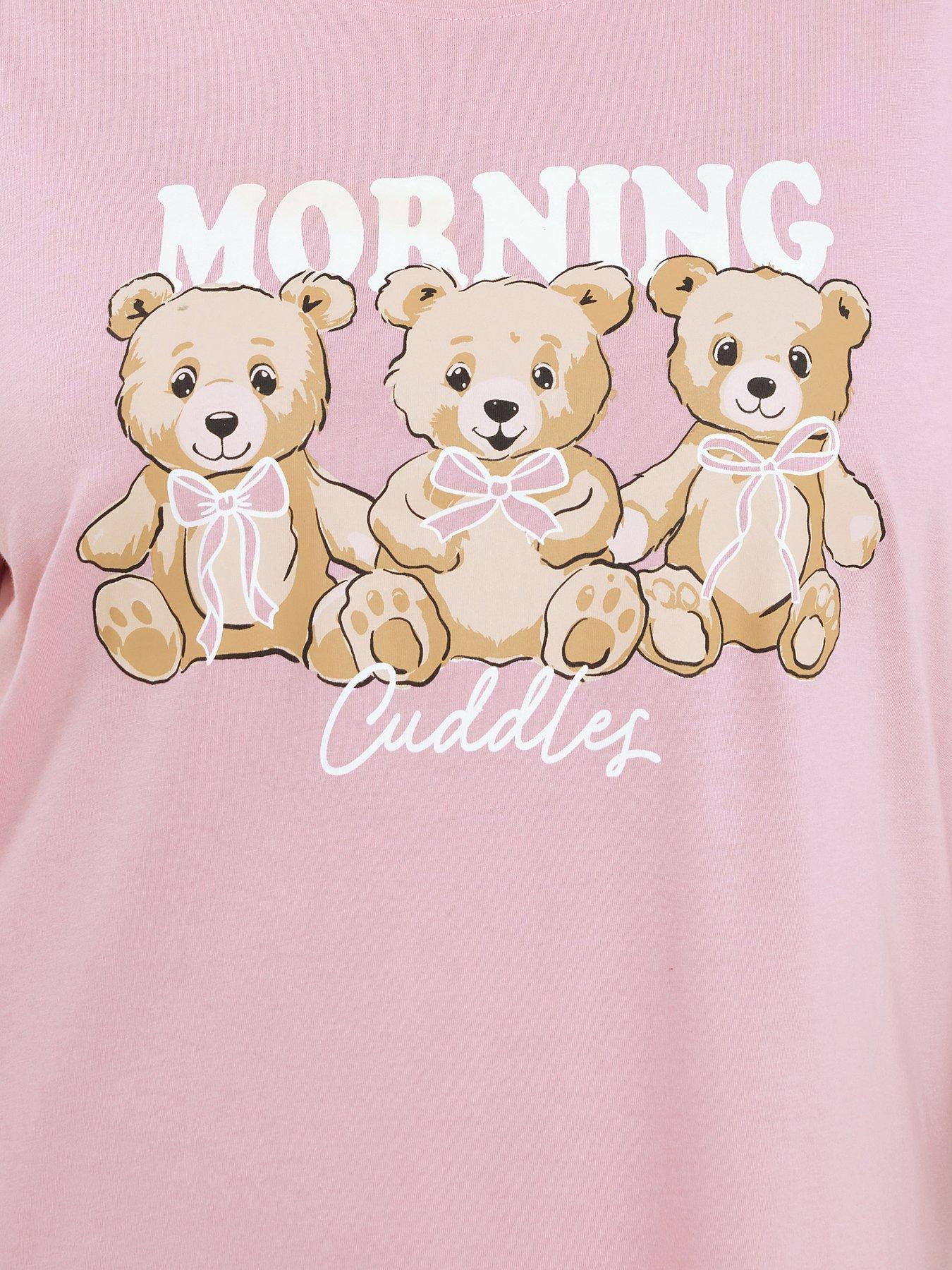 Image 4 of 4 of Yours Curve Morning Cuddles Midaxi Nightdress - Pink