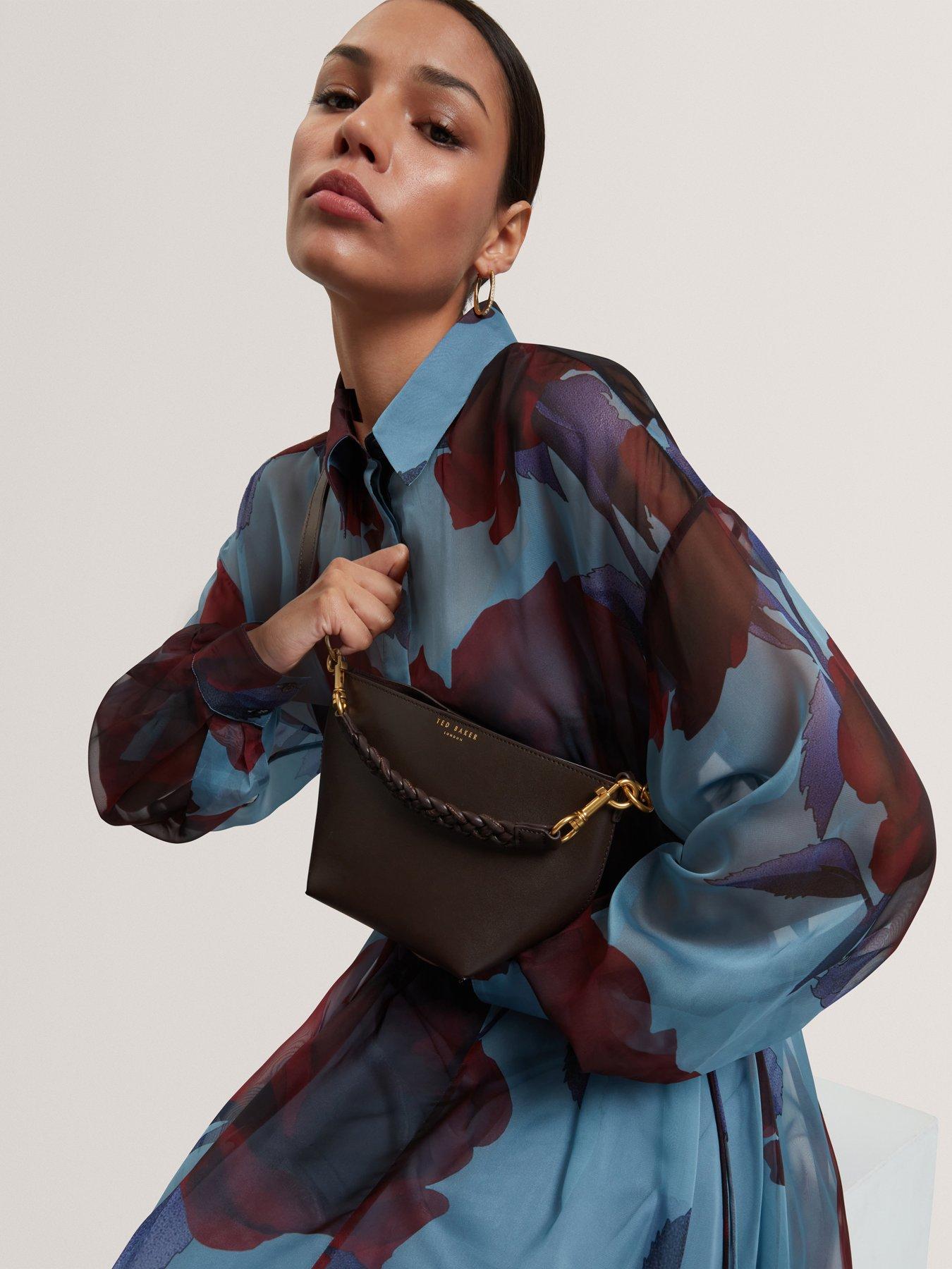 Ted Baker Weave Handle Leather Small Bucket Bag - Brown