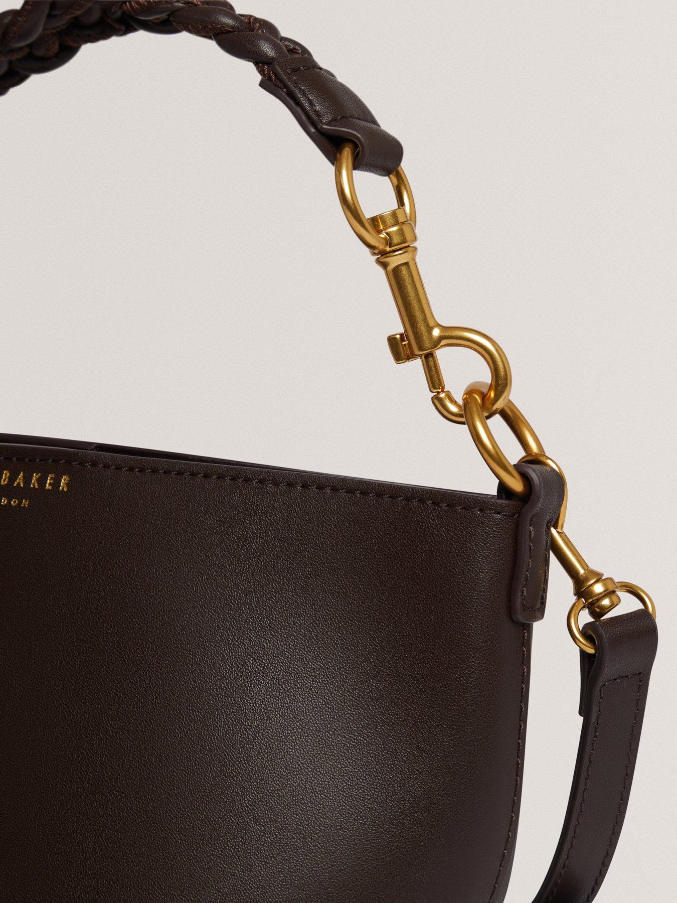  image of ted-baker-weave-handle-leather-small-bucket-bag-brown