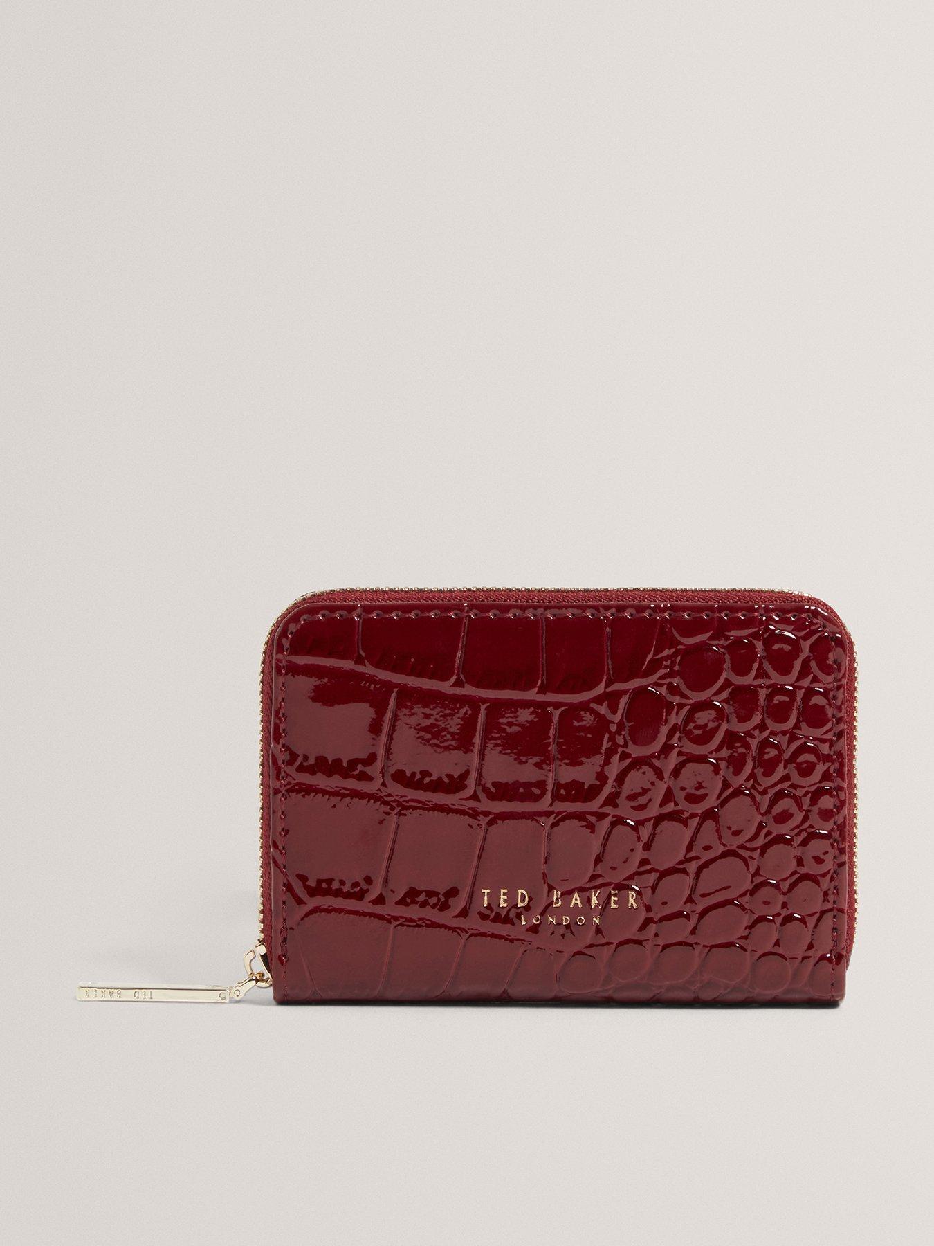 Ted Baker Croc Effect Small Zip Around Wallet - Black