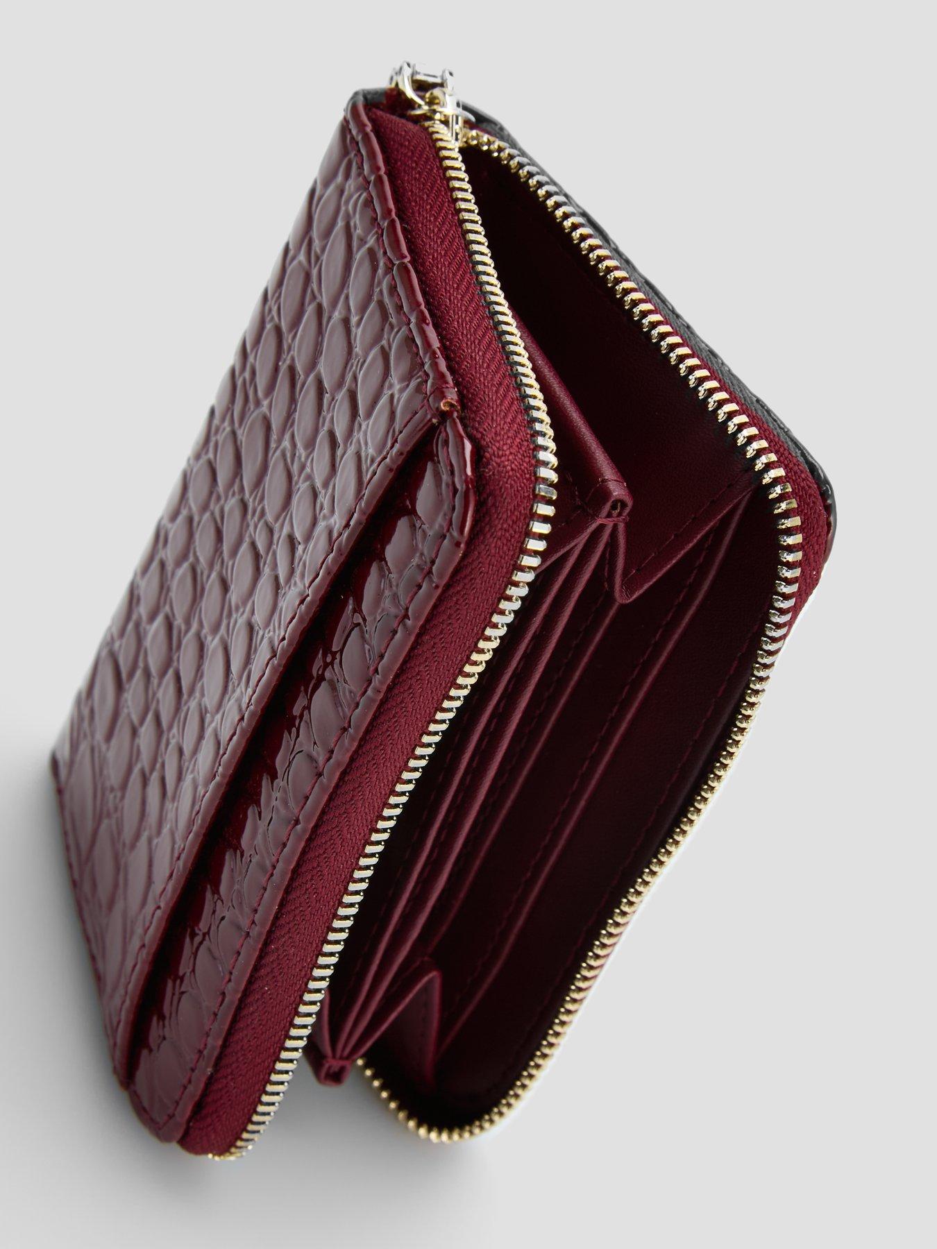 Image 5 of 6 of Ted Baker Croc Effect Small Zip Around Wallet - Black