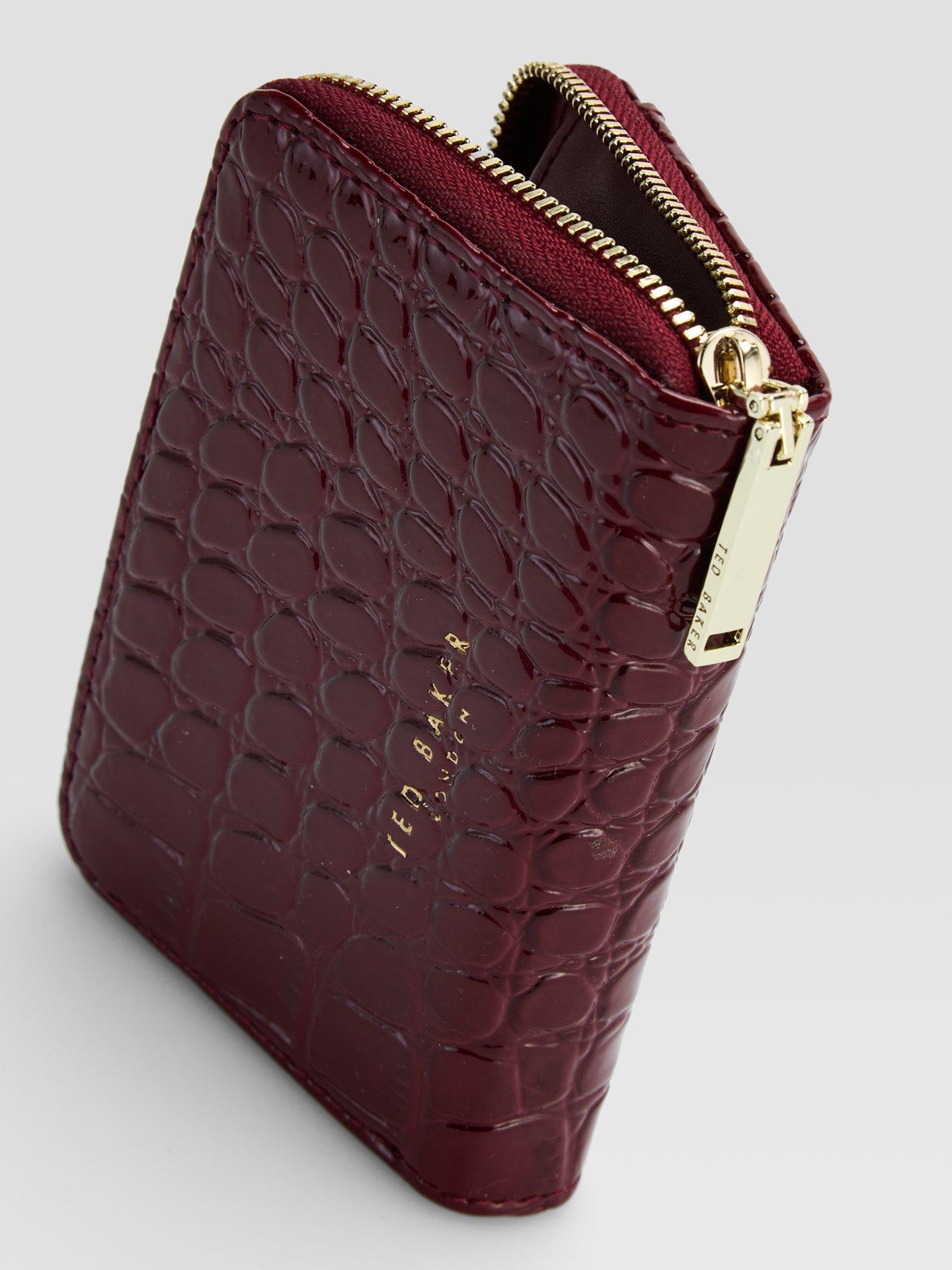 Image 6 of 6 of Ted Baker Croc Effect Small Zip Around Wallet - Black