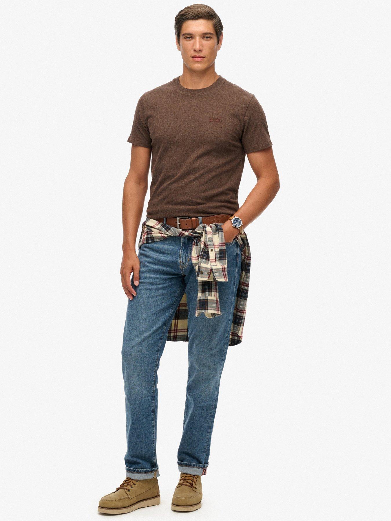 Image 3 of 6 of Superdry Essential Logo Embroidered T-shirt - Brown