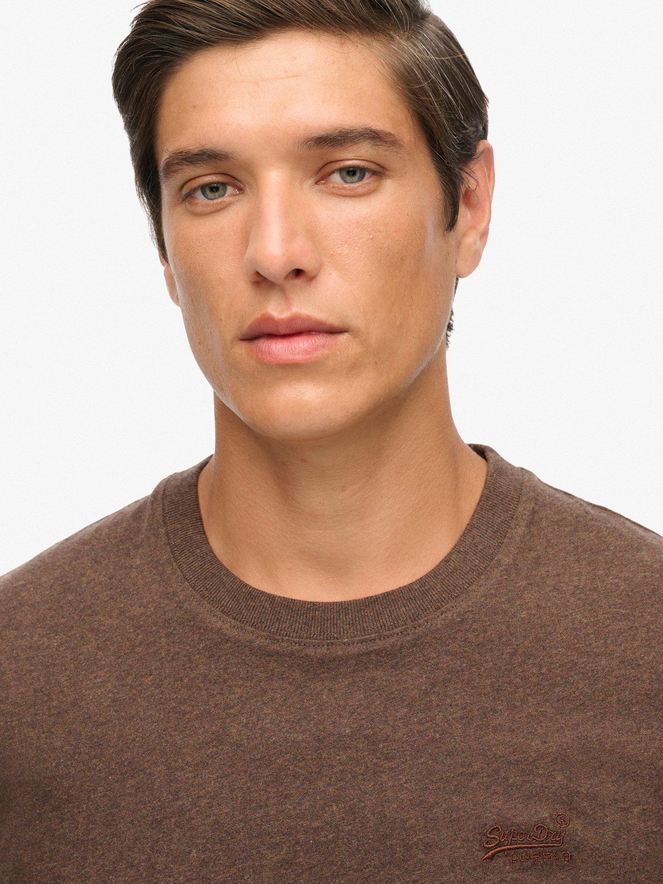 Image 4 of 6 of Superdry Essential Logo Embroidered T-shirt - Brown