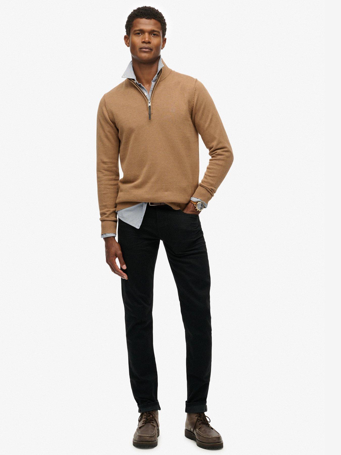  image of superdry-essentials-cotton-half-zip-knitted-jumper