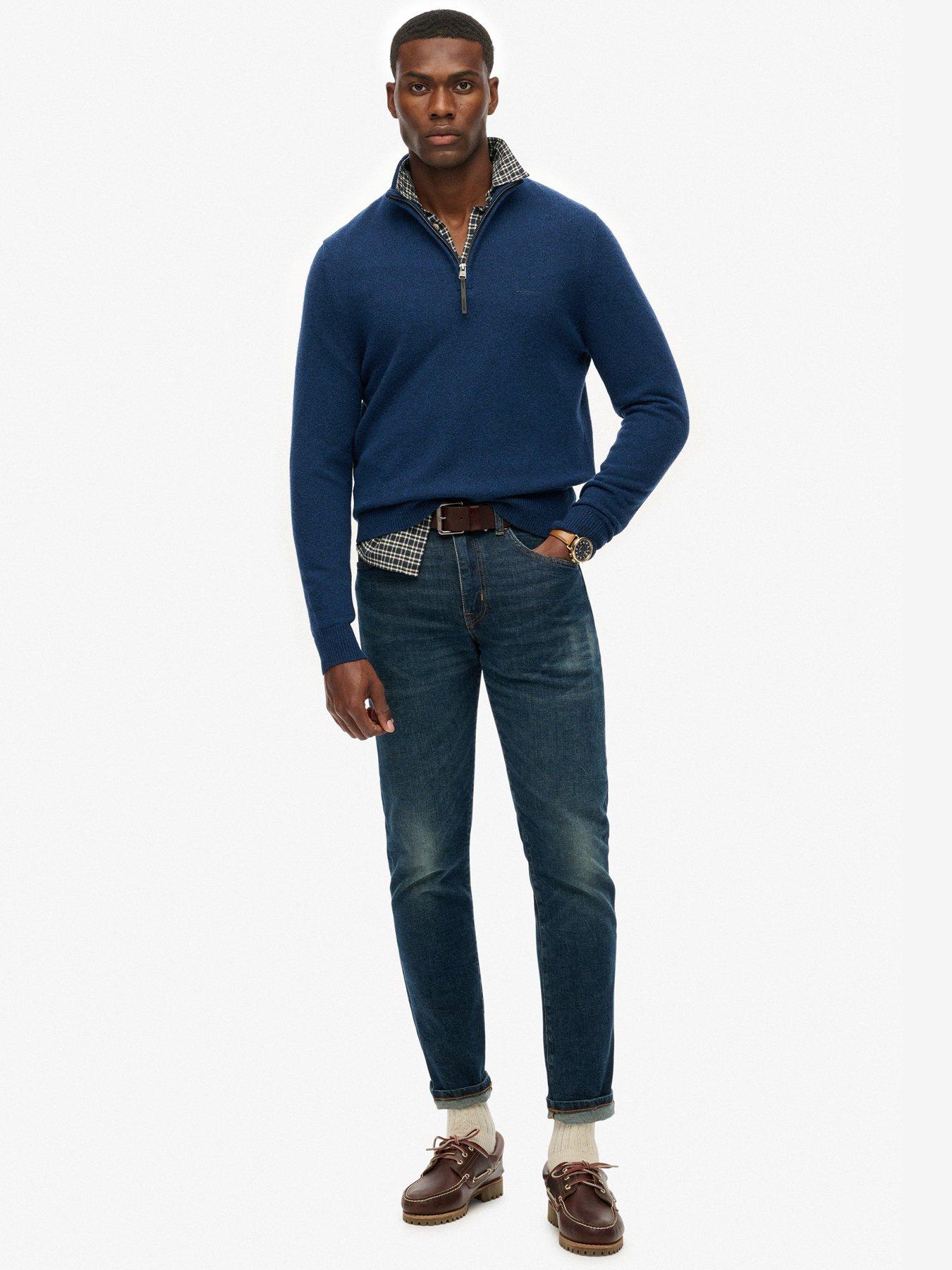 Image 3 of 5 of Superdry Wool Blend Half Zip Knitted Jumper - Navy