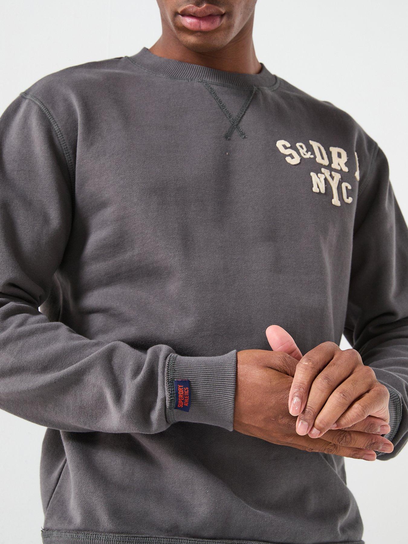  image of superdry-vintage-athletic-crew-sweat-grey