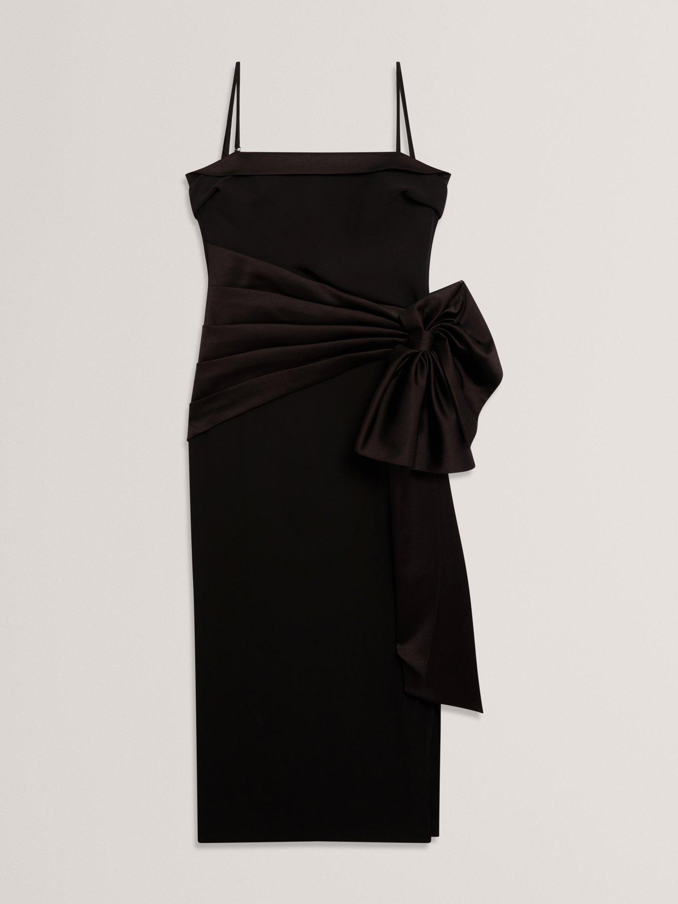 Image 6 of 6 of Ted Baker Tailored Sleeveless Dress With Satin Bow - Black