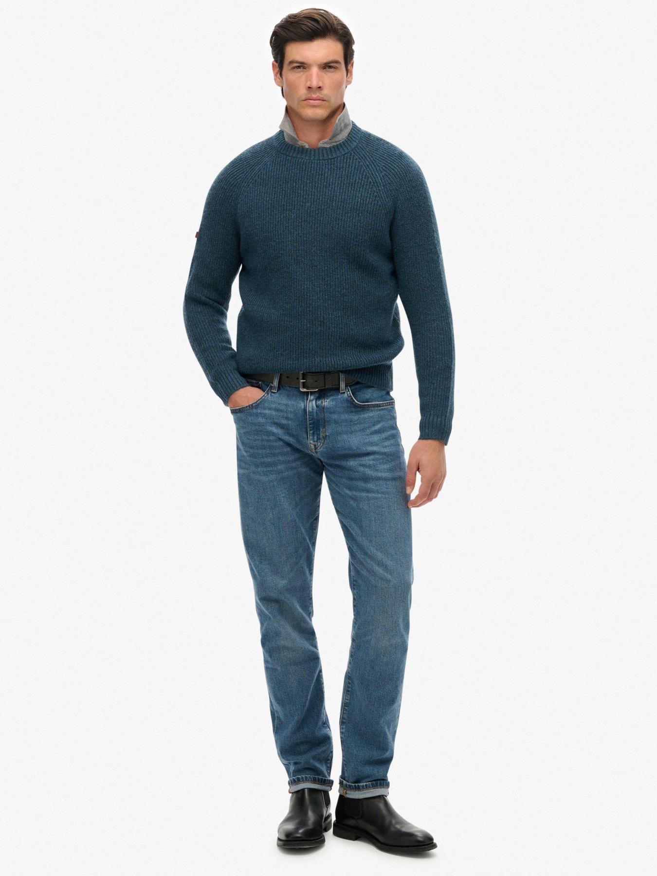 Image 3 of 5 of Superdry Chunky Raglan Knitted Jumper - Blue