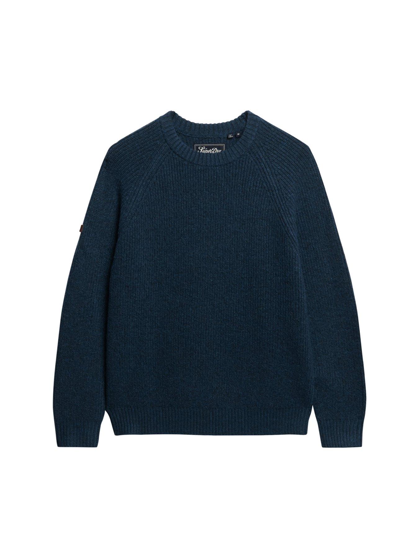 Image 5 of 5 of Superdry Chunky Raglan Knitted Jumper - Blue