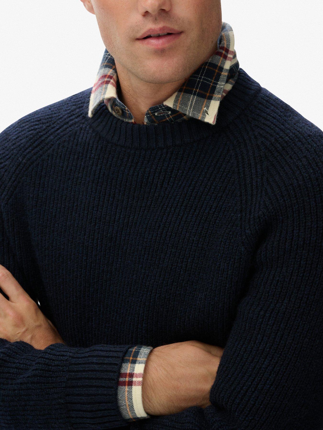 Image 3 of 5 of Superdry Chunky Raglan Knitted Jumper - Navy