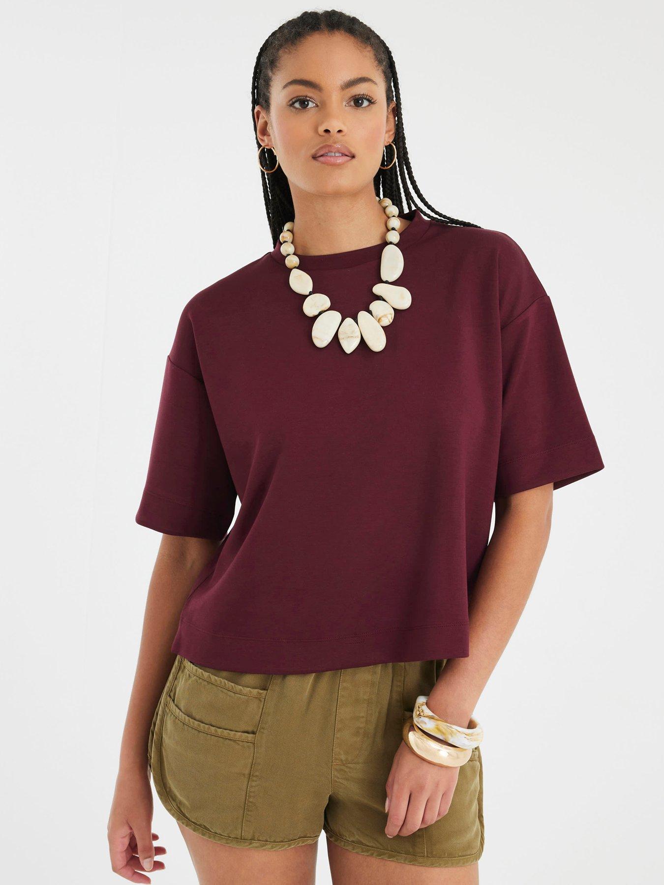 undefined Short Sleeve Premium Boxy Clean Tee - Red