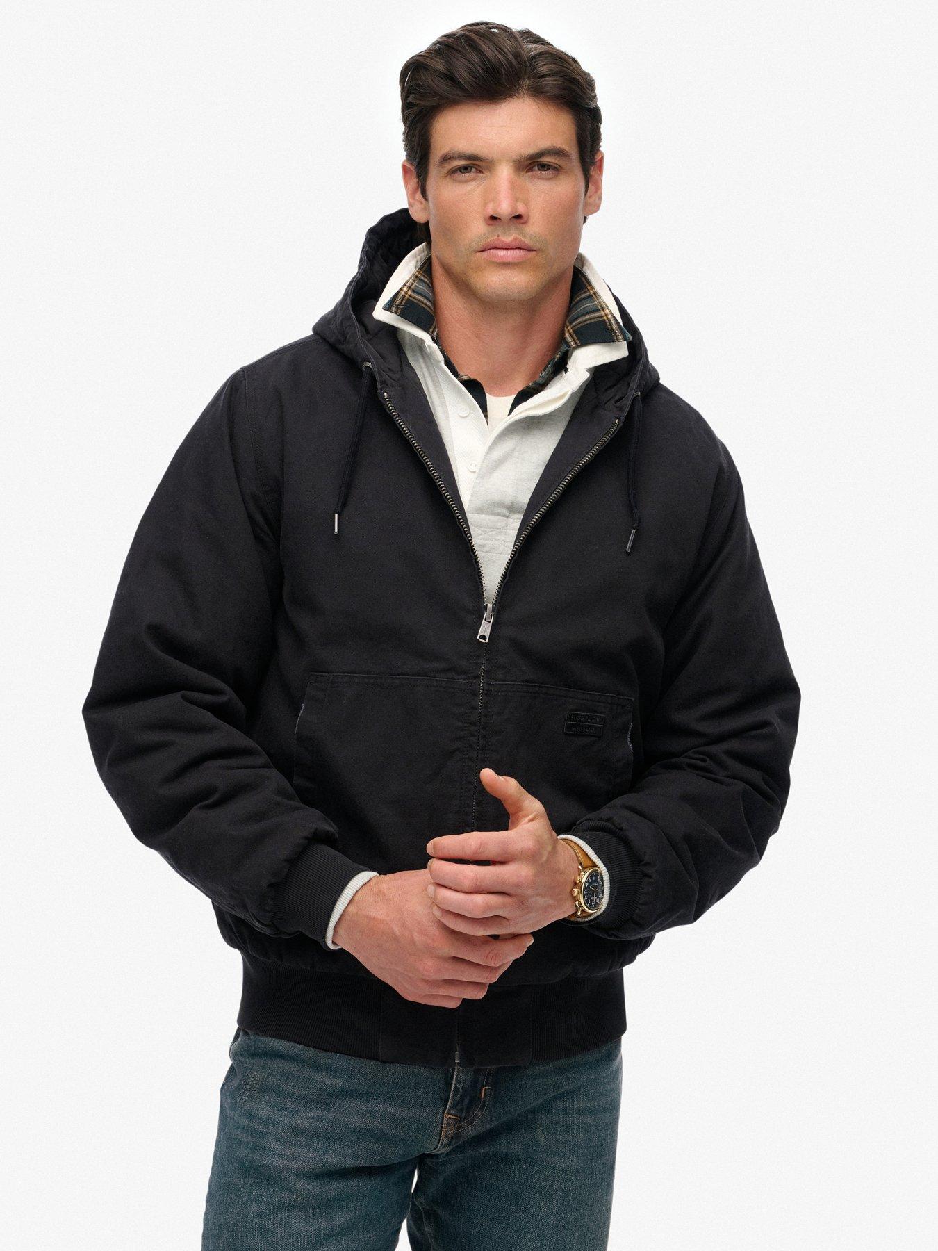 Superdry Canvas Surplus Hadded Jacket - Black