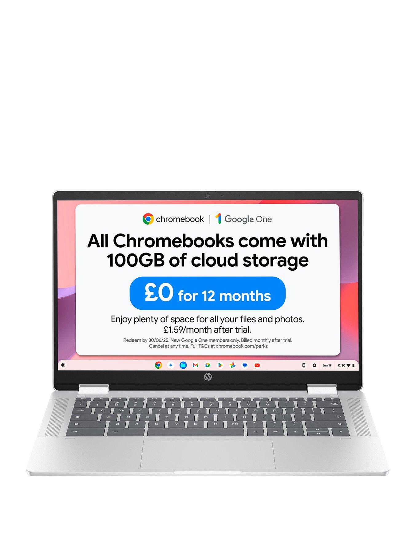 Image 1 of 7 of HP Chromebook x360 14b-cd0001na - 14 in - Intel&reg; N200 - 8GB RAM - 128GB - Silver