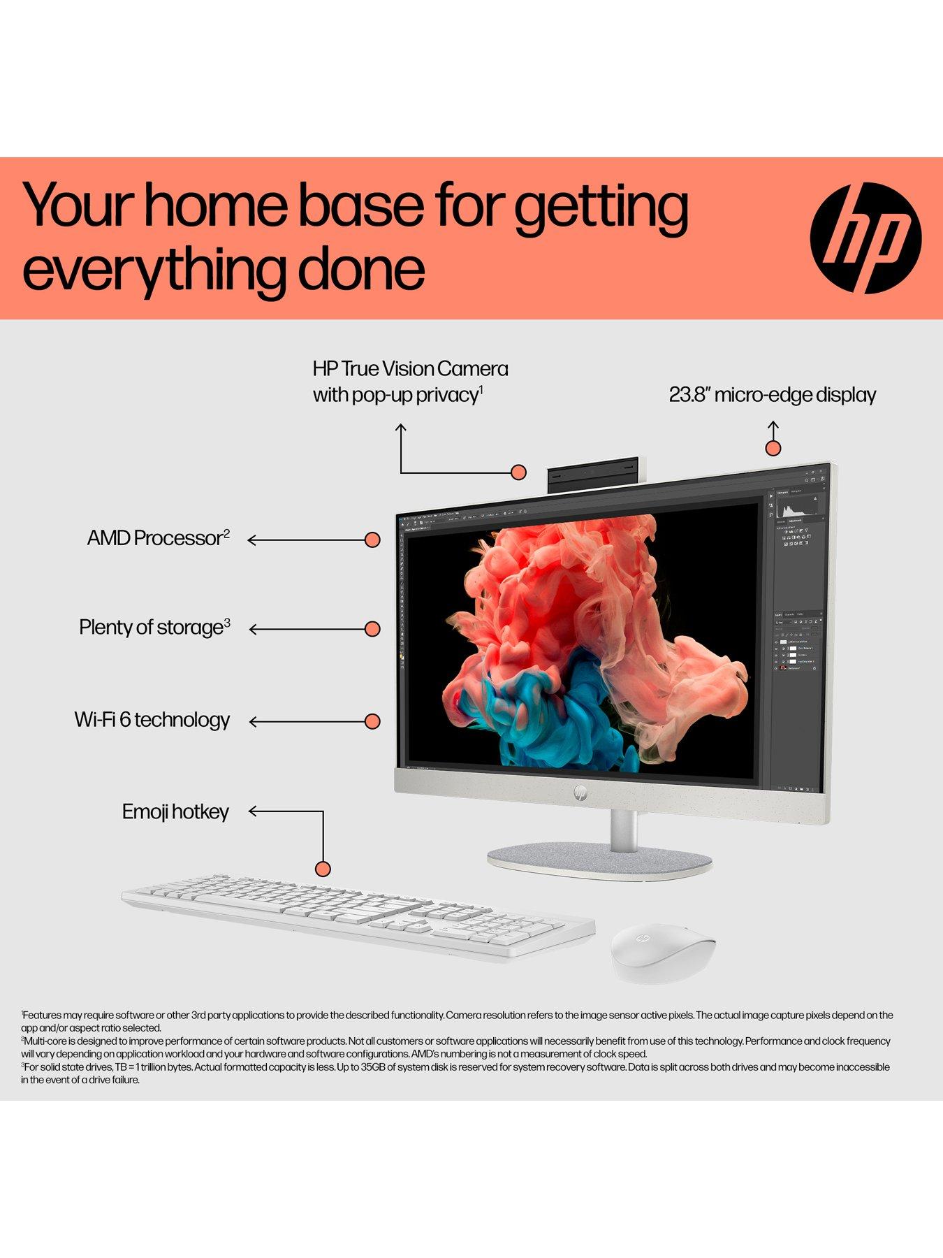Image 2 of 7 of HP All-in-One PC 24-cr0002na - 24 inch - Full HD - AMD Ryzen 7 - 8GB RAM - 512GB