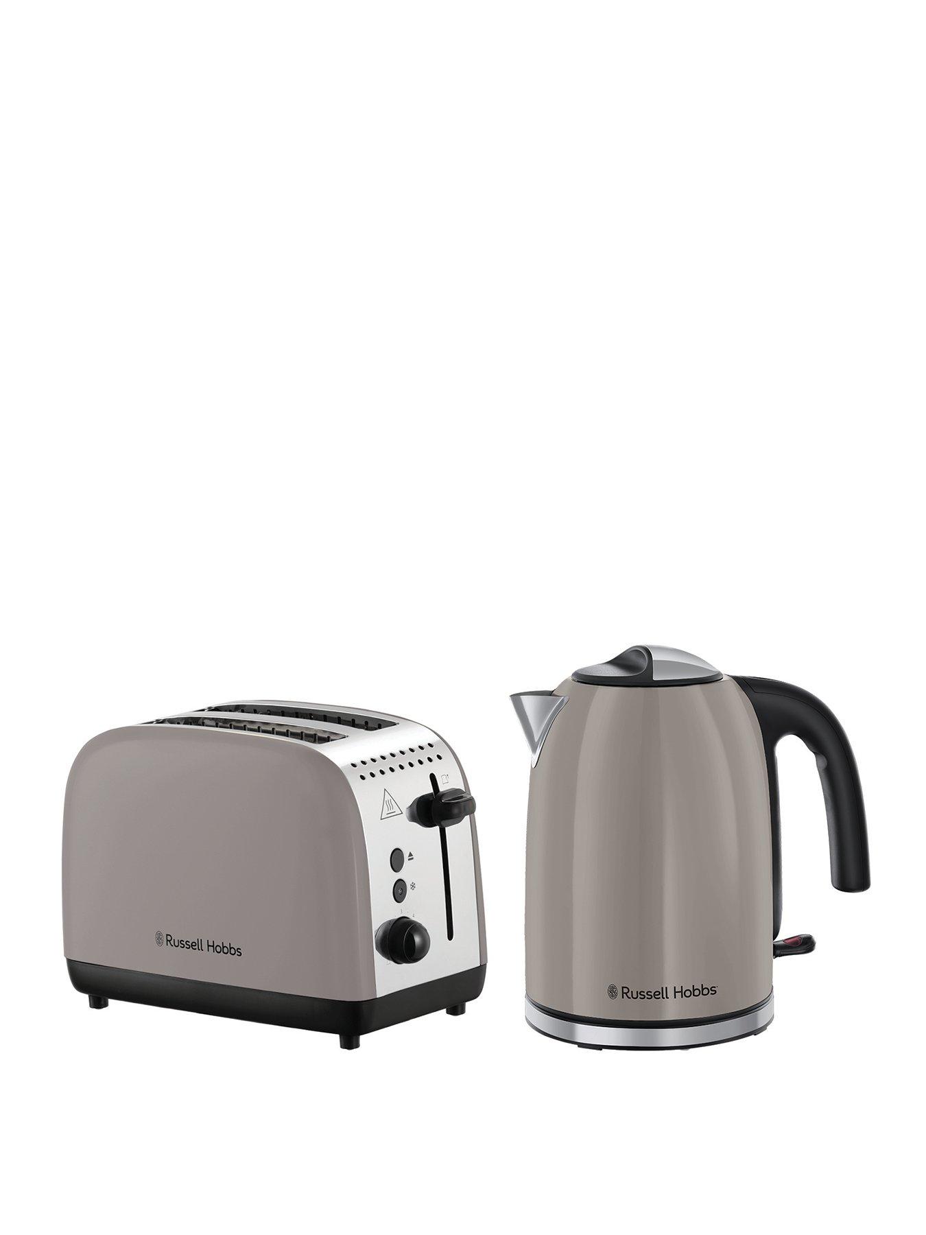 Russell Hobbs Classic Mocha SS Kettle  &  Toaster Bundle