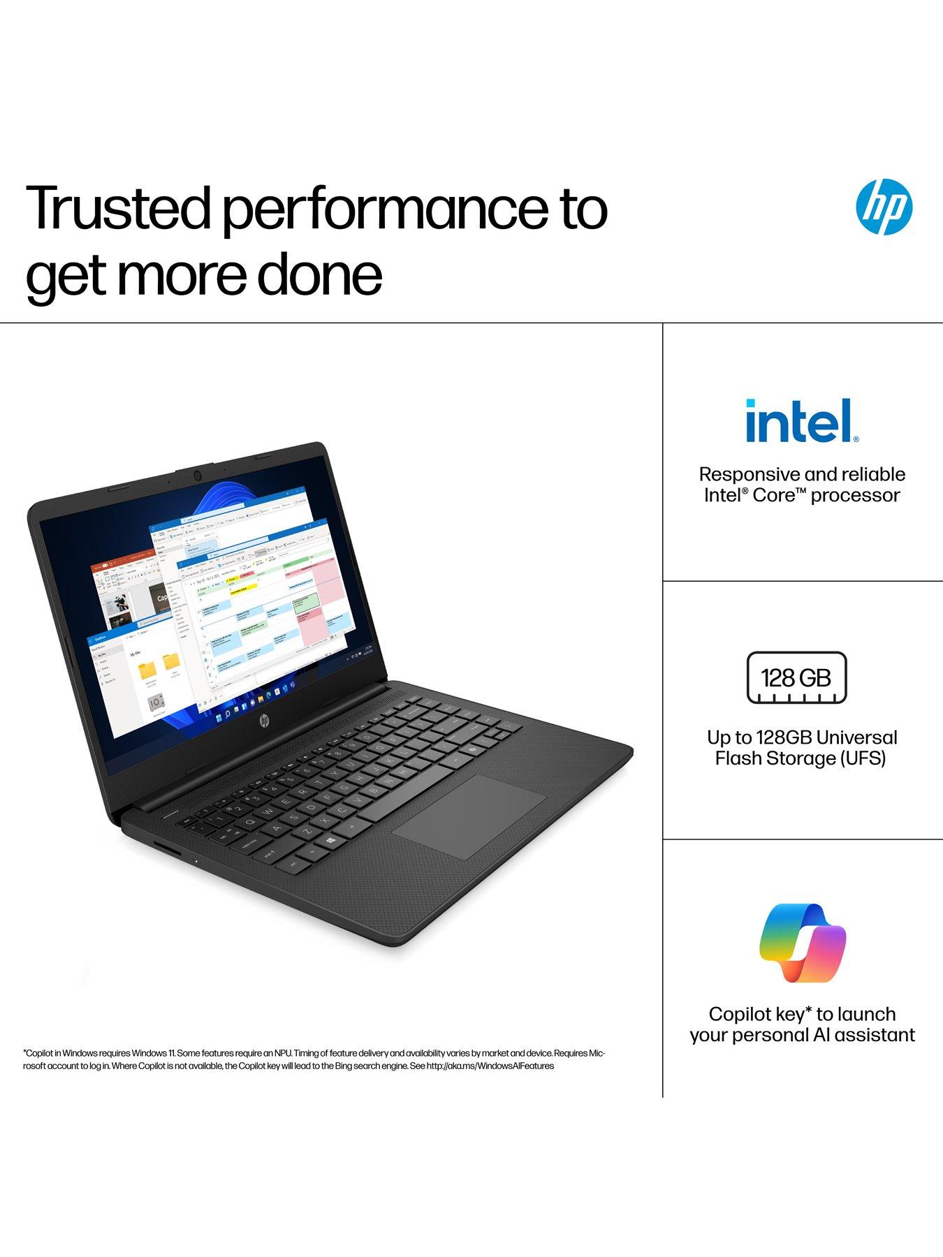 Image 4 of 8 of HP 14s-dq3001na Laptop - 14in HD,&nbsp;Intel&reg; N4500, 4GB RAM, 64GB eMMC&nbsp;- Black
