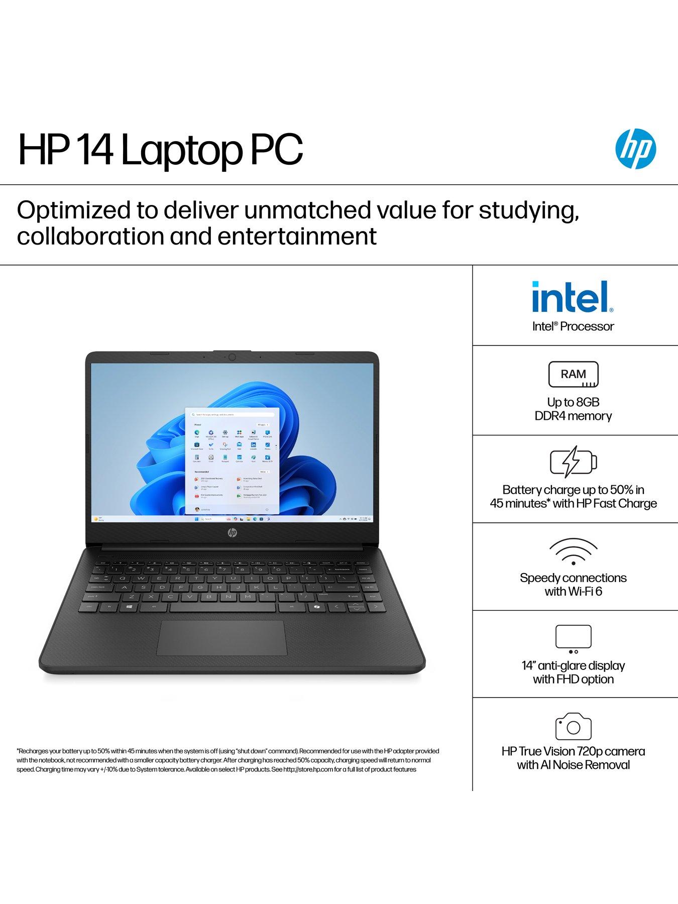 Image 3 of 7 of HP 14-dq6002na Laptop - 14 in - Intel&reg; N150 - 4GB RAM - 128GB - Black
