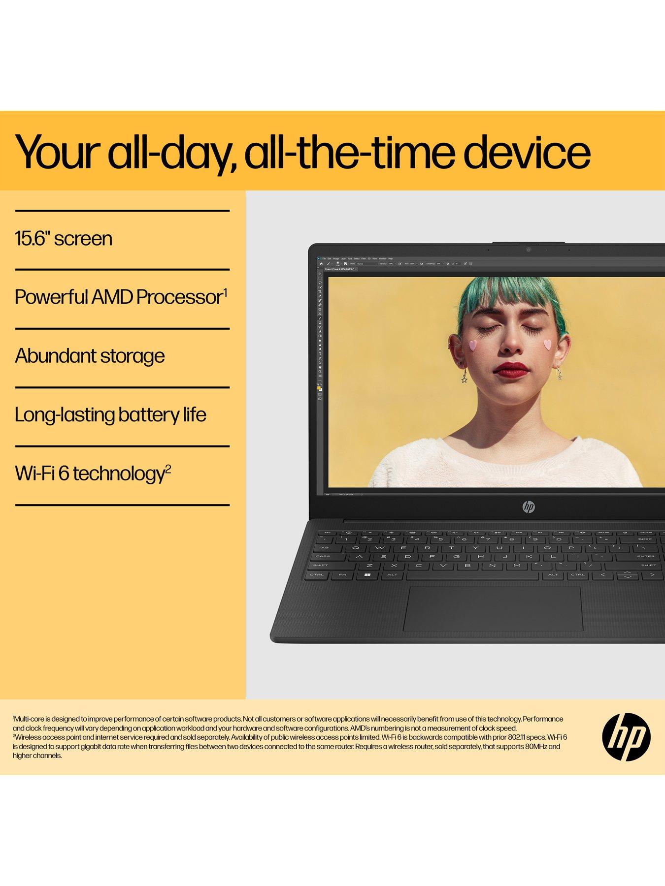 Image 3 of 8 of HP 15-fc0045na Laptop - 15.6 in FHD, AMD Ryzen 3,&nbsp;8GB RAM, 256GB SSD -&nbsp;Black